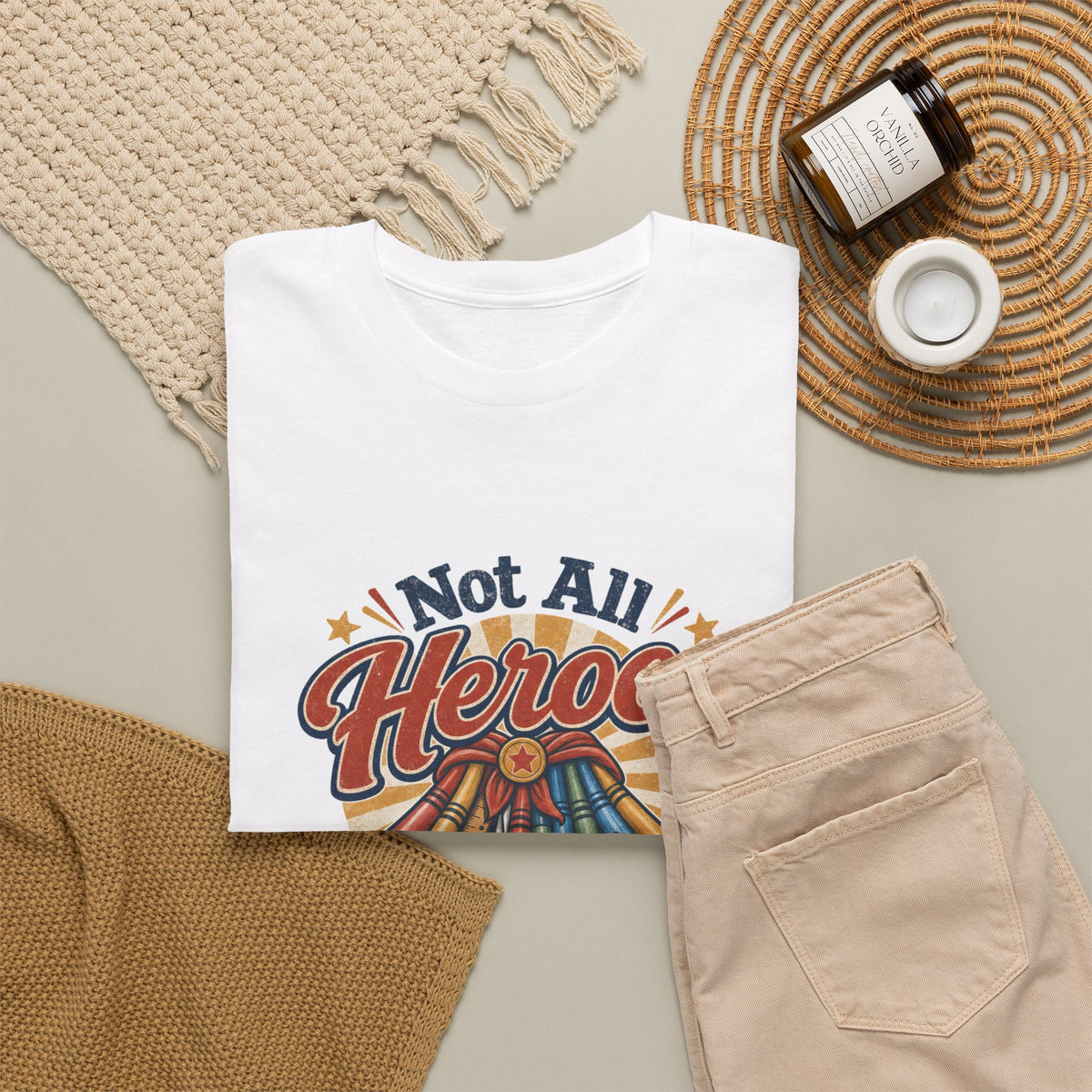 Not All Heroes Grade Papers T-Shirt – unisex t-shirt by PrintMyDream