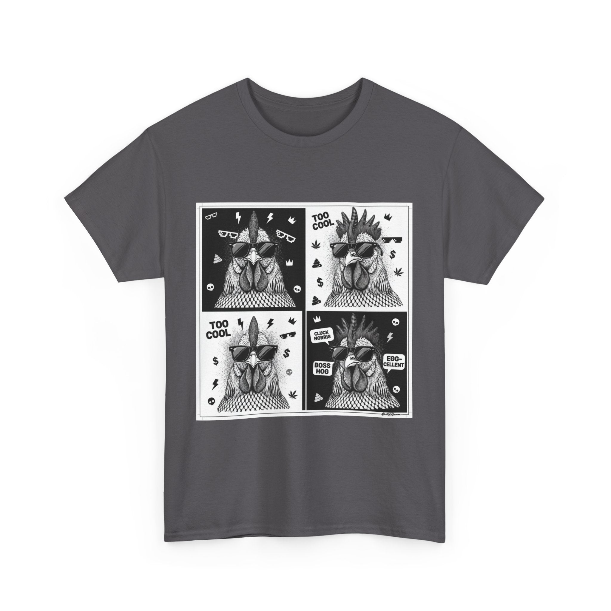 Hipster Chicken with Sunglasses, Funny Meme Art, Trendy Animal Tee, Perfect Gift for Pet Lovers, Unique Streetwear