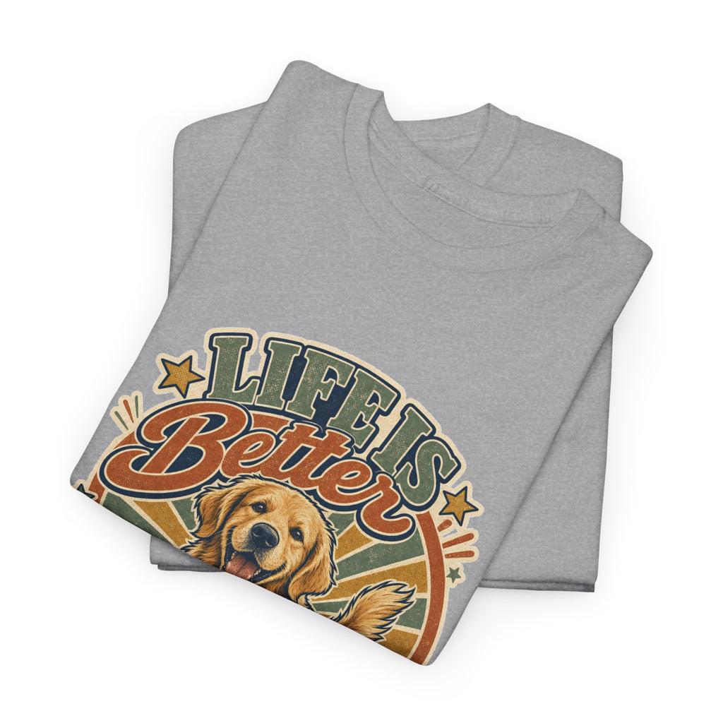 Life Is Better Golden T-Shirt – unisex t-shirt by PrintMyDream