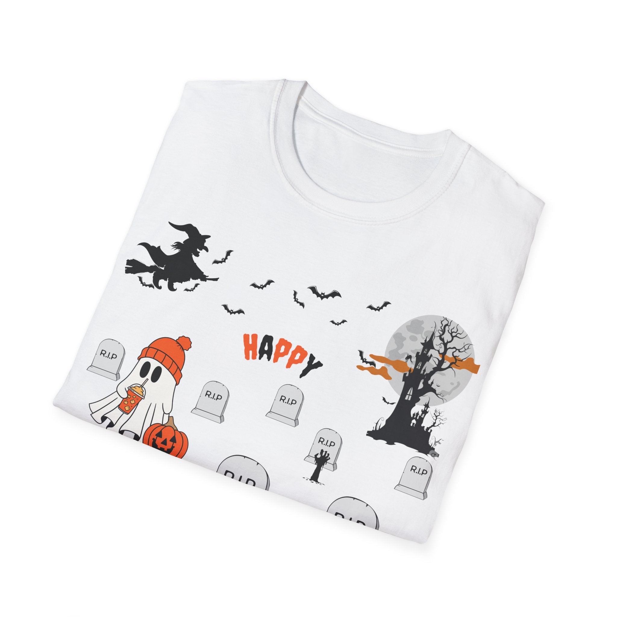 Halloween Witch Castle Cemetery Unisex T-Shirt