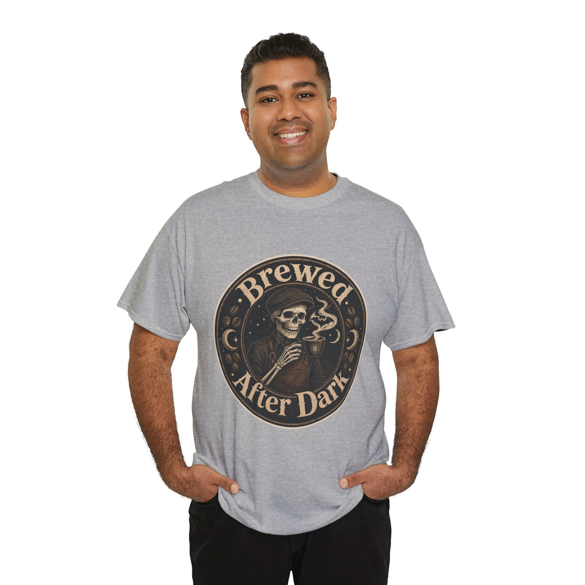 Grinning Skeleton Barista T-Shirt – unisex t-shirt by PrintMyDream