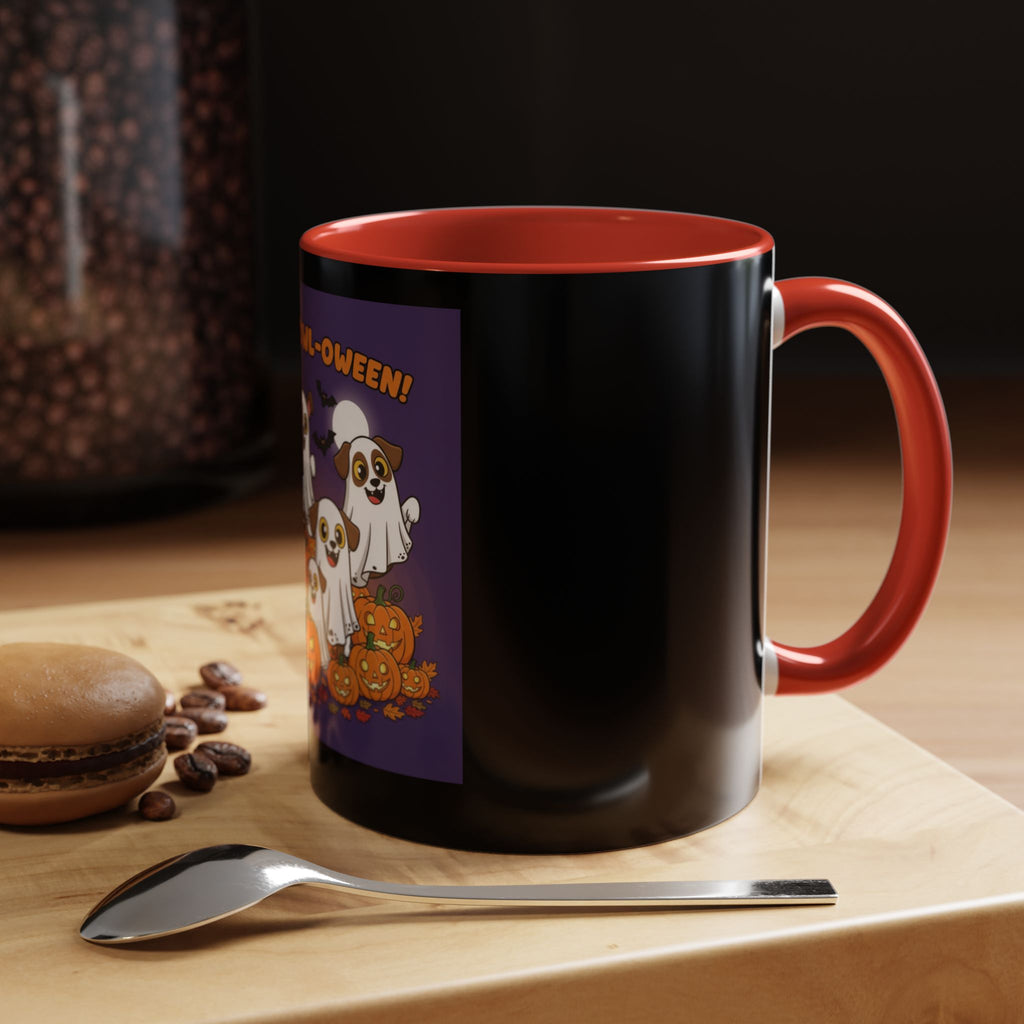 Halloween Coffee Mug with Cute Ghosts, Fun Mug for Halloween Decor, Gift for Dog Lovers, Spooky Season Essential, Pet-Themed Mug