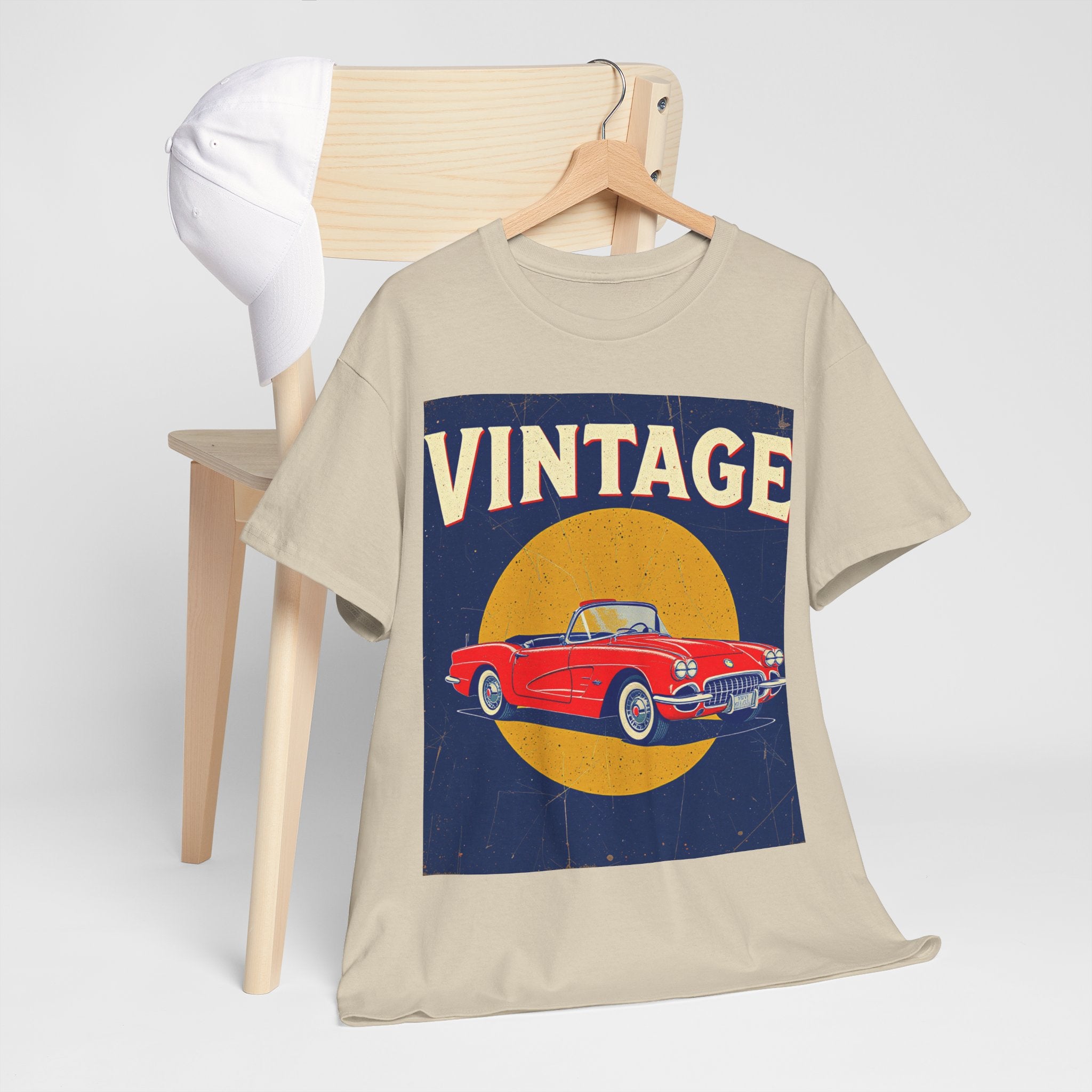 Vintage Car Graphic Tee, Retro Car Oldtimer Muscle Car Style
