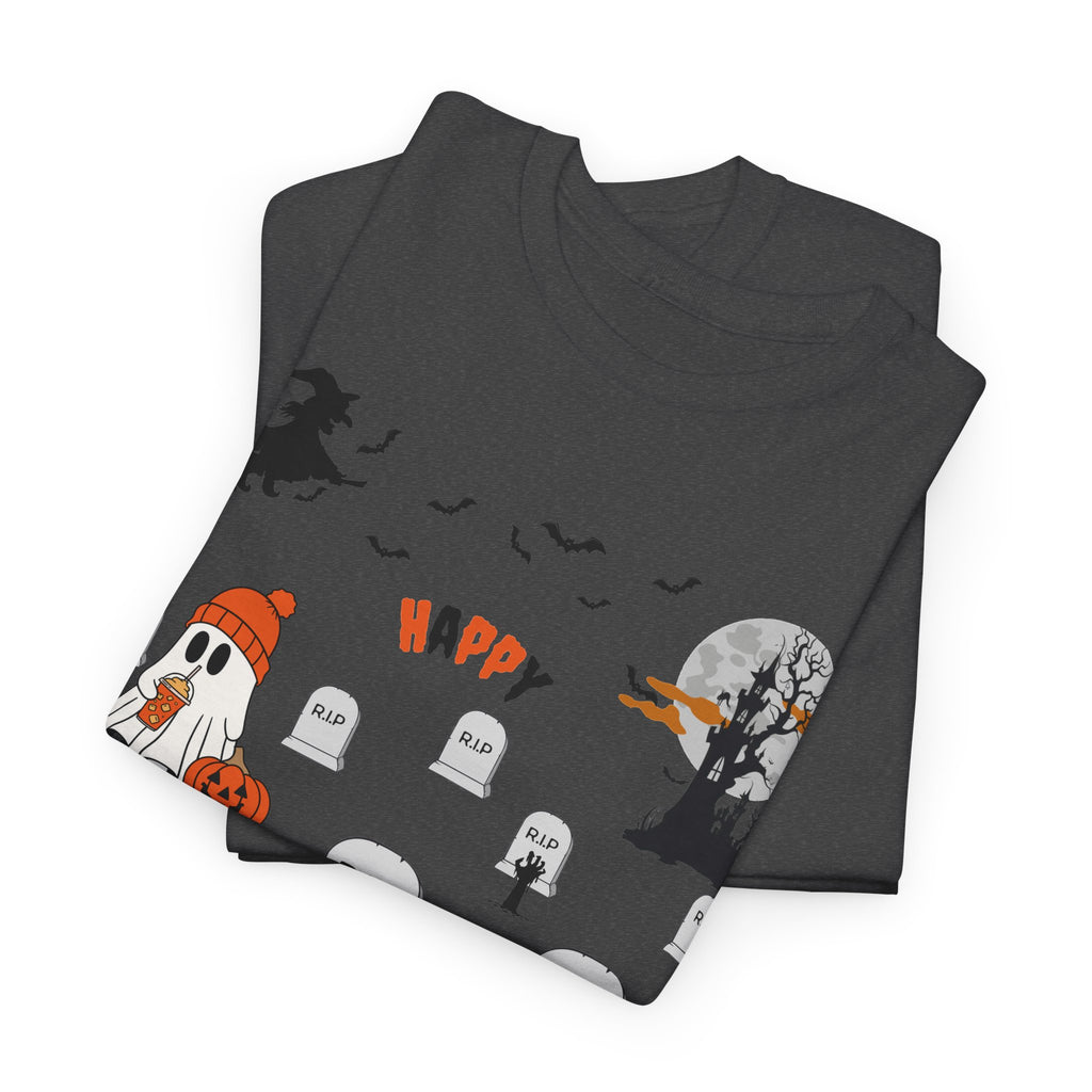 Halloween Witch Castle Cemetery Unisex T-Shirt – unisex t-shirt by PrintMyDream