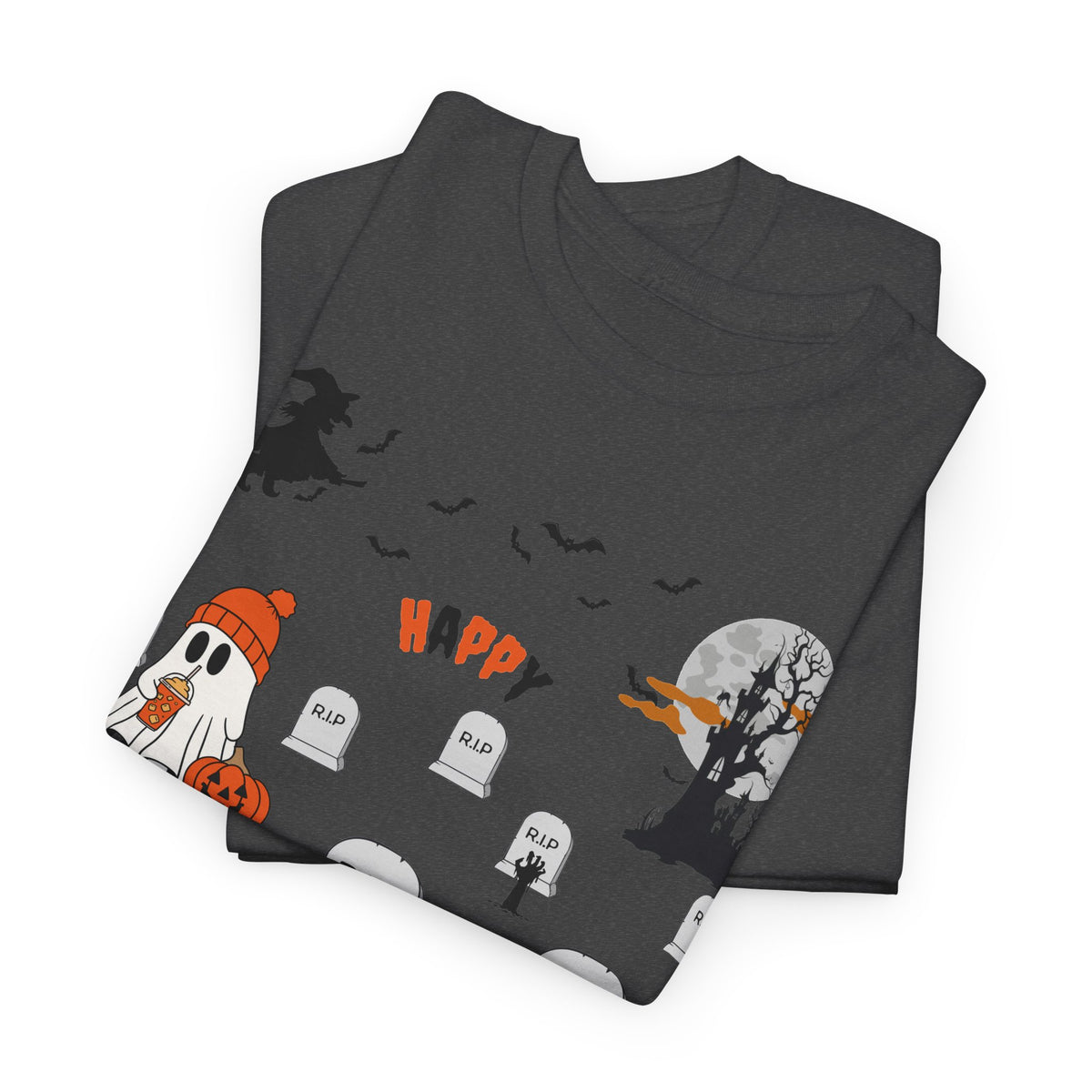 Halloween Witch Castle Cemetery Unisex T-Shirt – unisex t-shirt by PrintMyDream