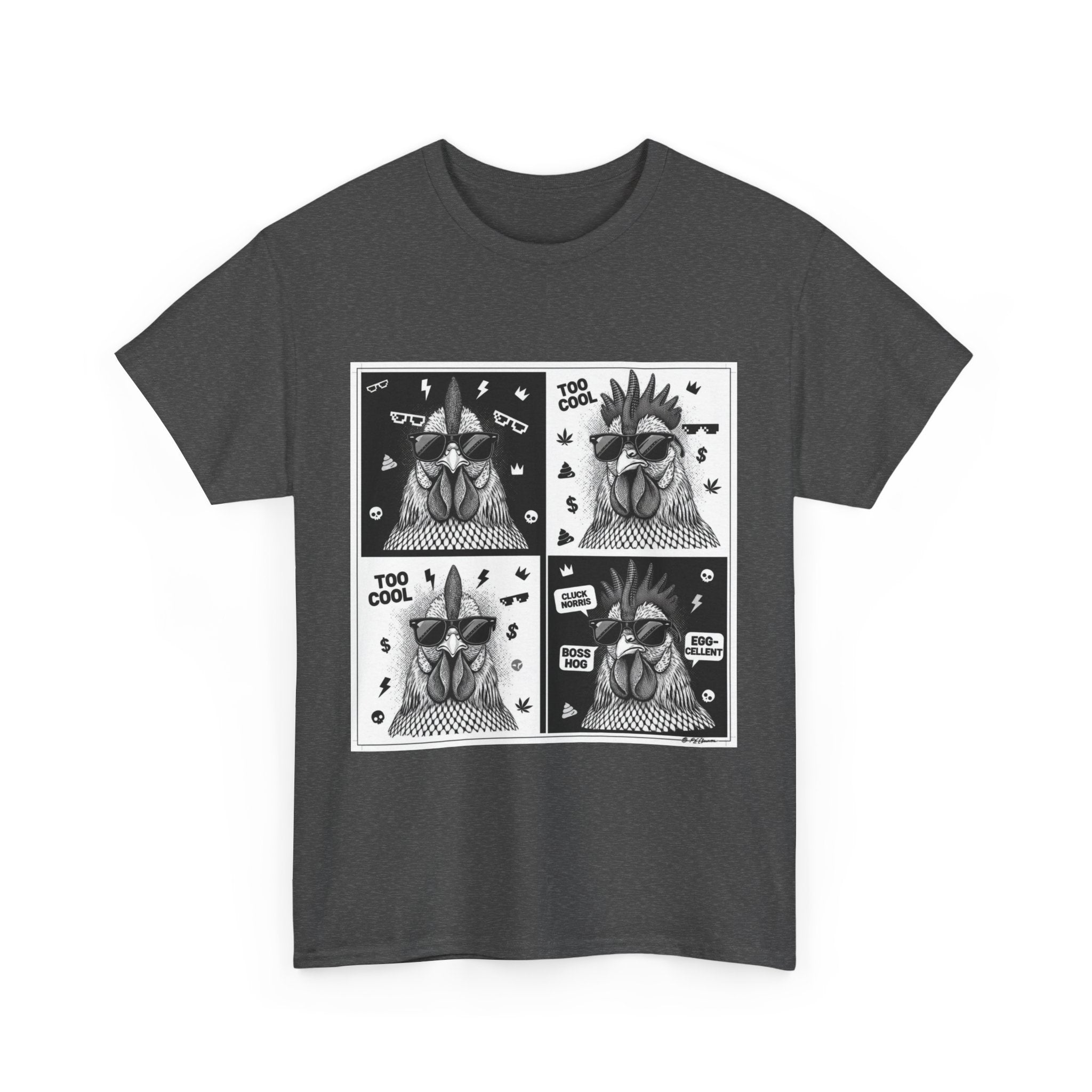 Hipster Chicken with Sunglasses, Funny Meme Art, Trendy Animal Tee, Perfect Gift for Pet Lovers, Unique Streetwear