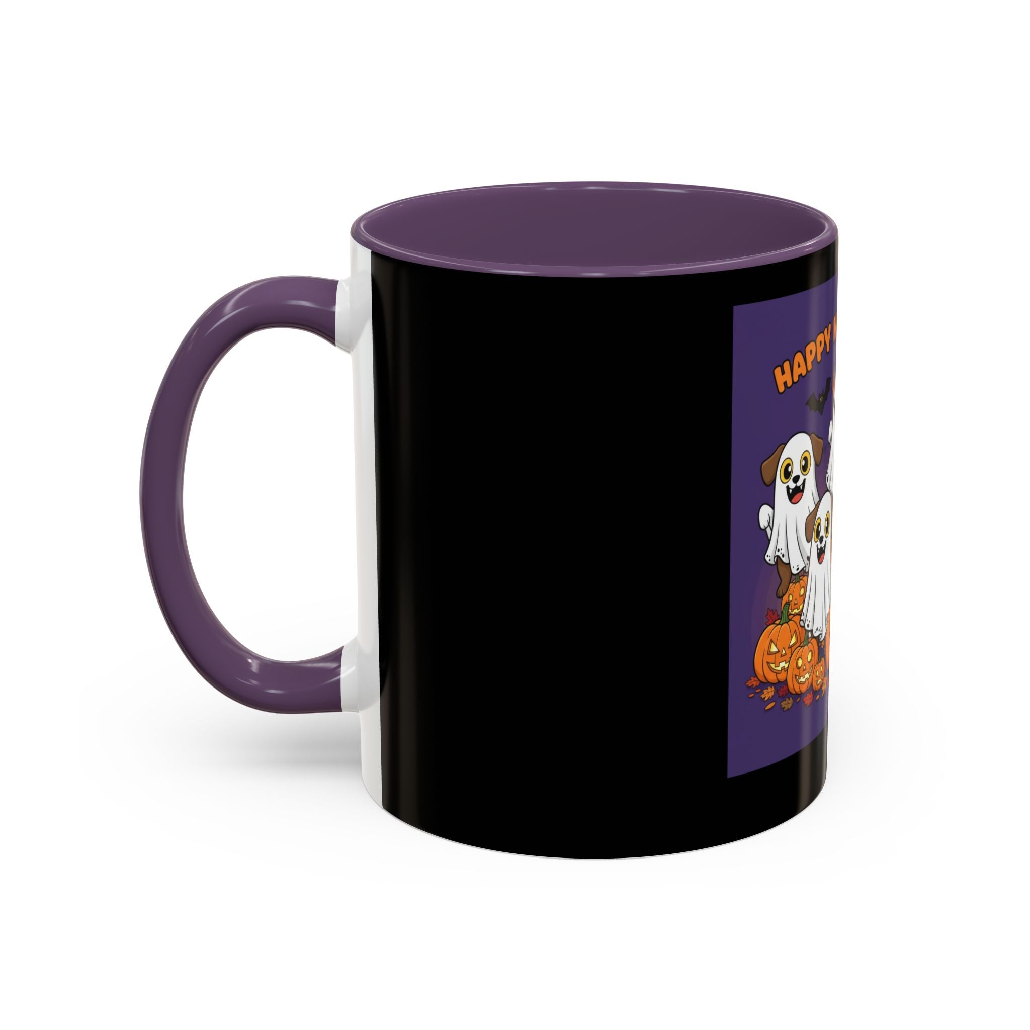 Halloween Coffee Mug with Cute Ghosts, Fun Mug for Halloween Decor, Gift for Dog Lovers, Spooky Season Essential, Pet-Themed Mug