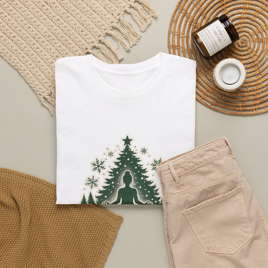 Namaste Home for the Holidays Yoga T-Shirt – unisex t-shirt by PrintMyDream