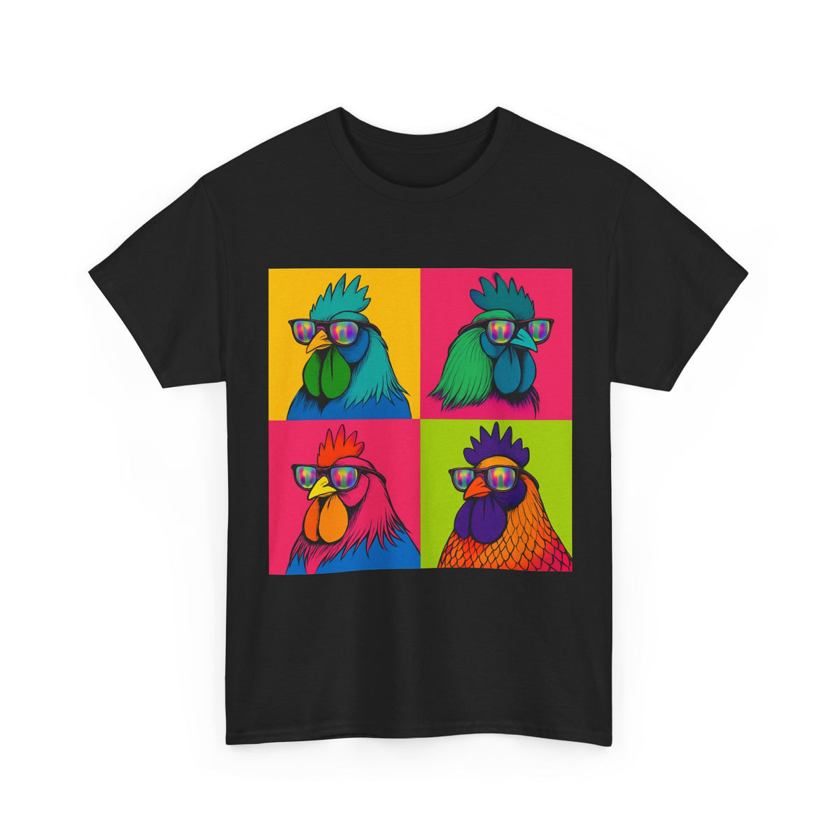 Cool Chicken Sunglasses T-Shirt, Funny Rooster Graphic Tee, Farm Humor Gift for Chicken Lovers