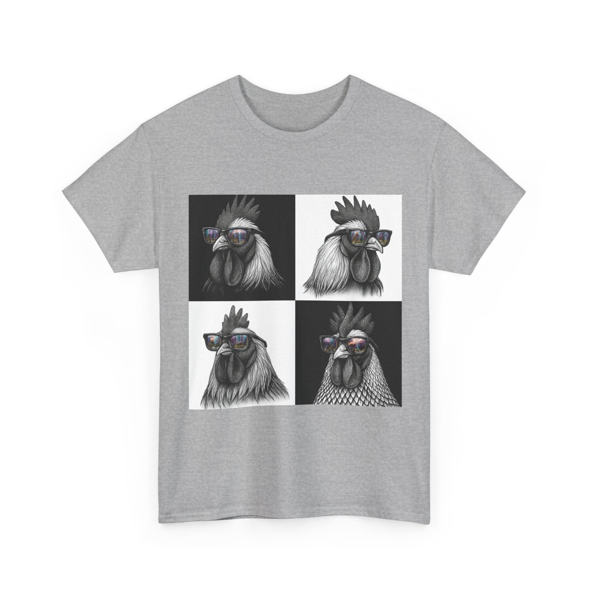 Hipster Chicken with Sunglasses, Funny Meme Art, Trendy Animal Tee, Perfect Gift for Pet Lovers, Unique Streetwear