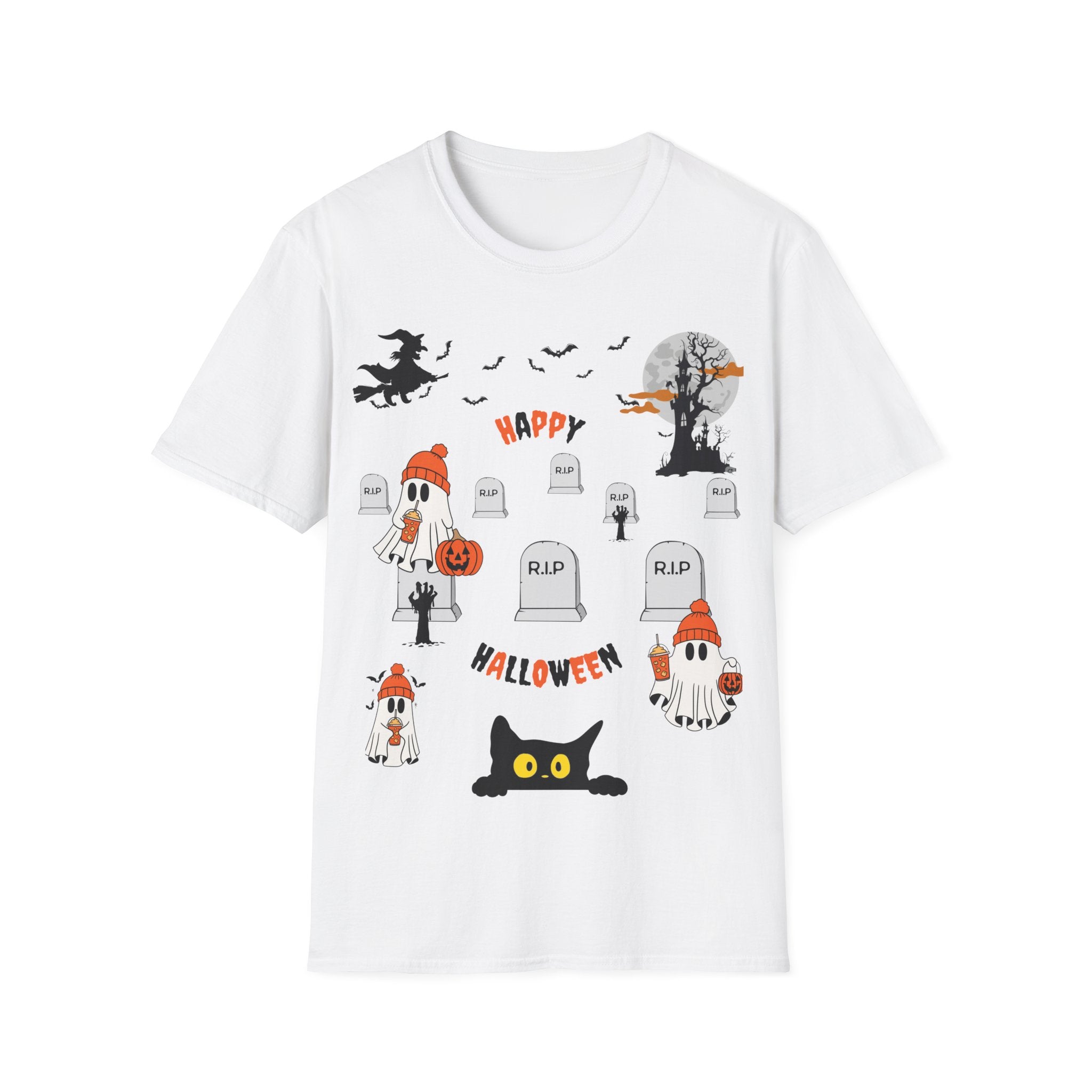Halloween Witch Castle Cemetery Unisex T-Shirt