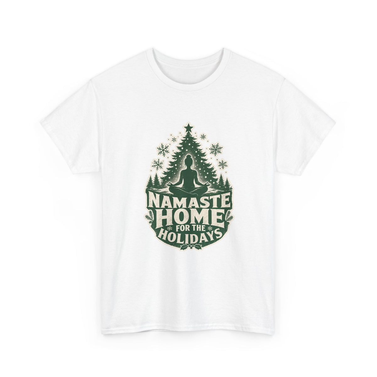 Namaste Home for the Holidays Yoga T-Shirt – unisex t-shirt by PrintMyDream