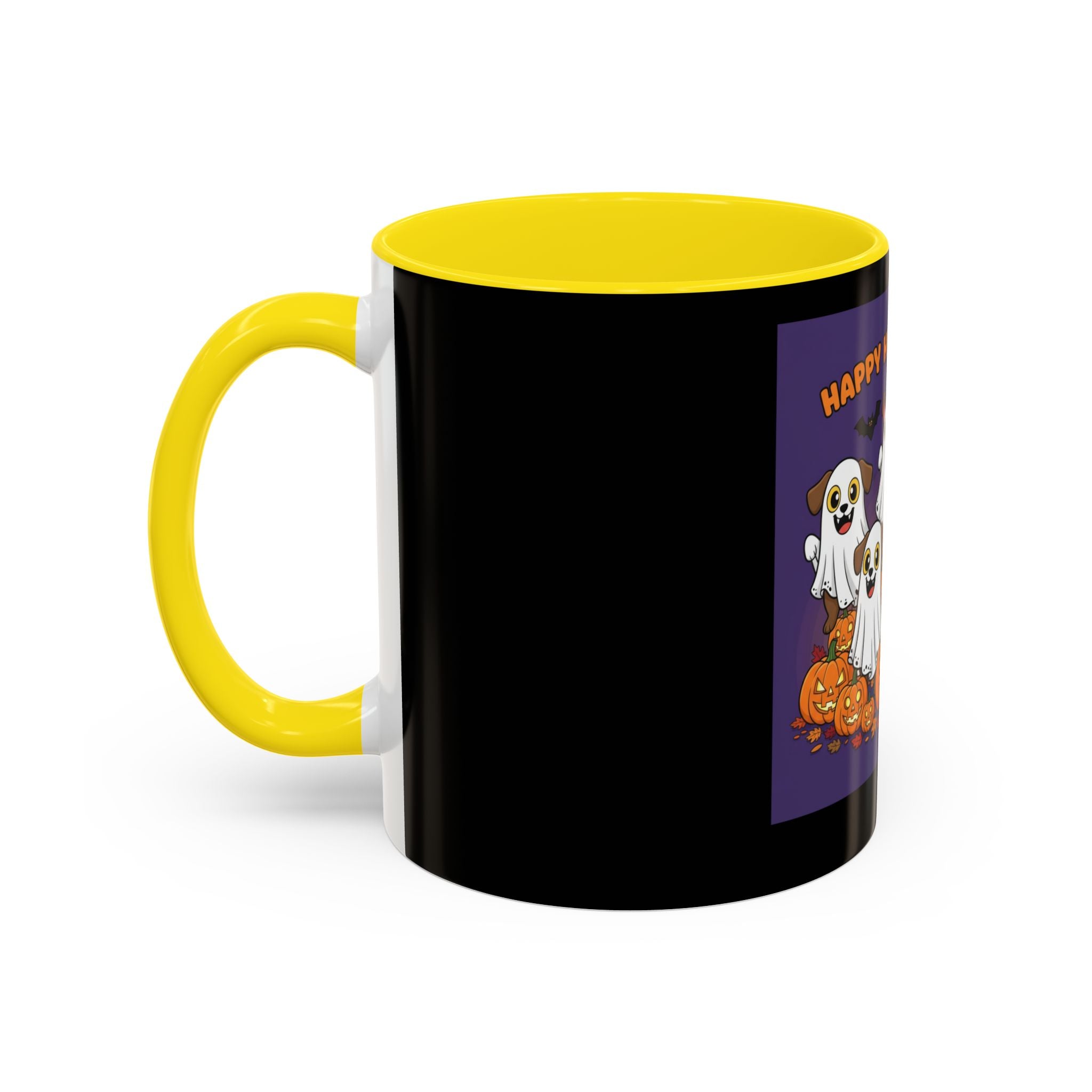 Halloween Coffee Mug with Cute Ghosts, Fun Mug for Halloween Decor, Gift for Dog Lovers, Spooky Season Essential, Pet-Themed Mug