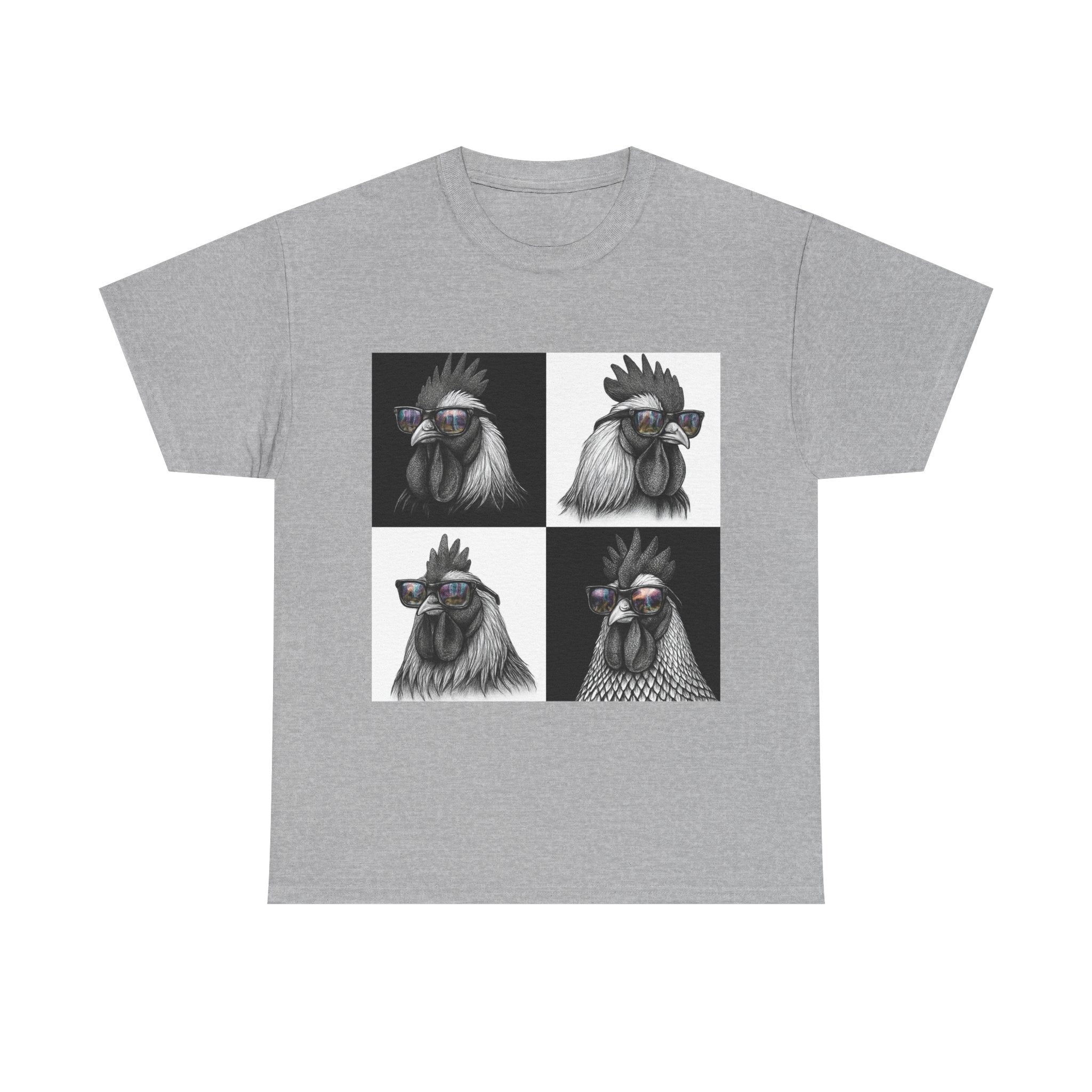 Hipster Chicken with Sunglasses, Funny Meme Art, Trendy Animal Tee, Perfect Gift for Pet Lovers, Unique Streetwear