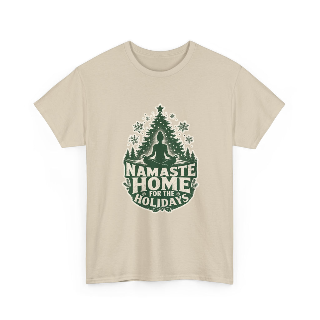 Namaste Home for the Holidays Yoga T-Shirt – unisex t-shirt by PrintMyDream