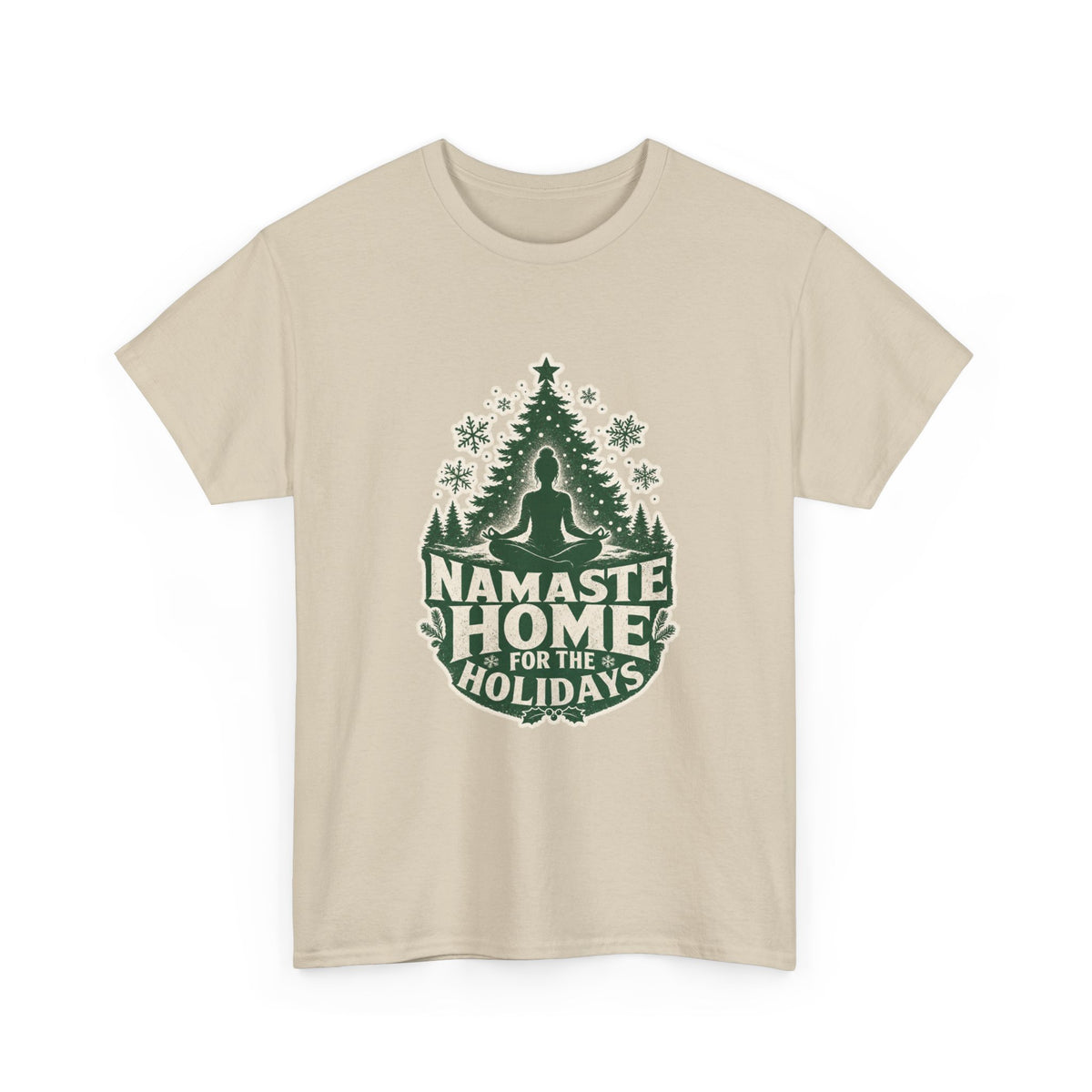 Namaste Home for the Holidays Yoga T-Shirt – unisex t-shirt by PrintMyDream