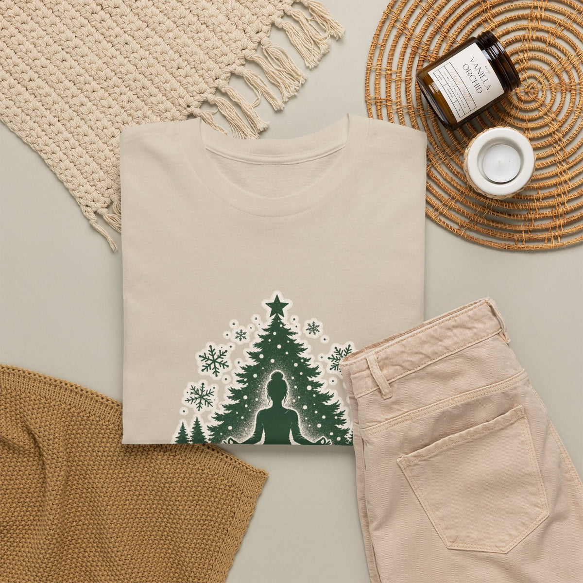 Namaste Home for the Holidays Yoga T-Shirt – unisex t-shirt by PrintMyDream