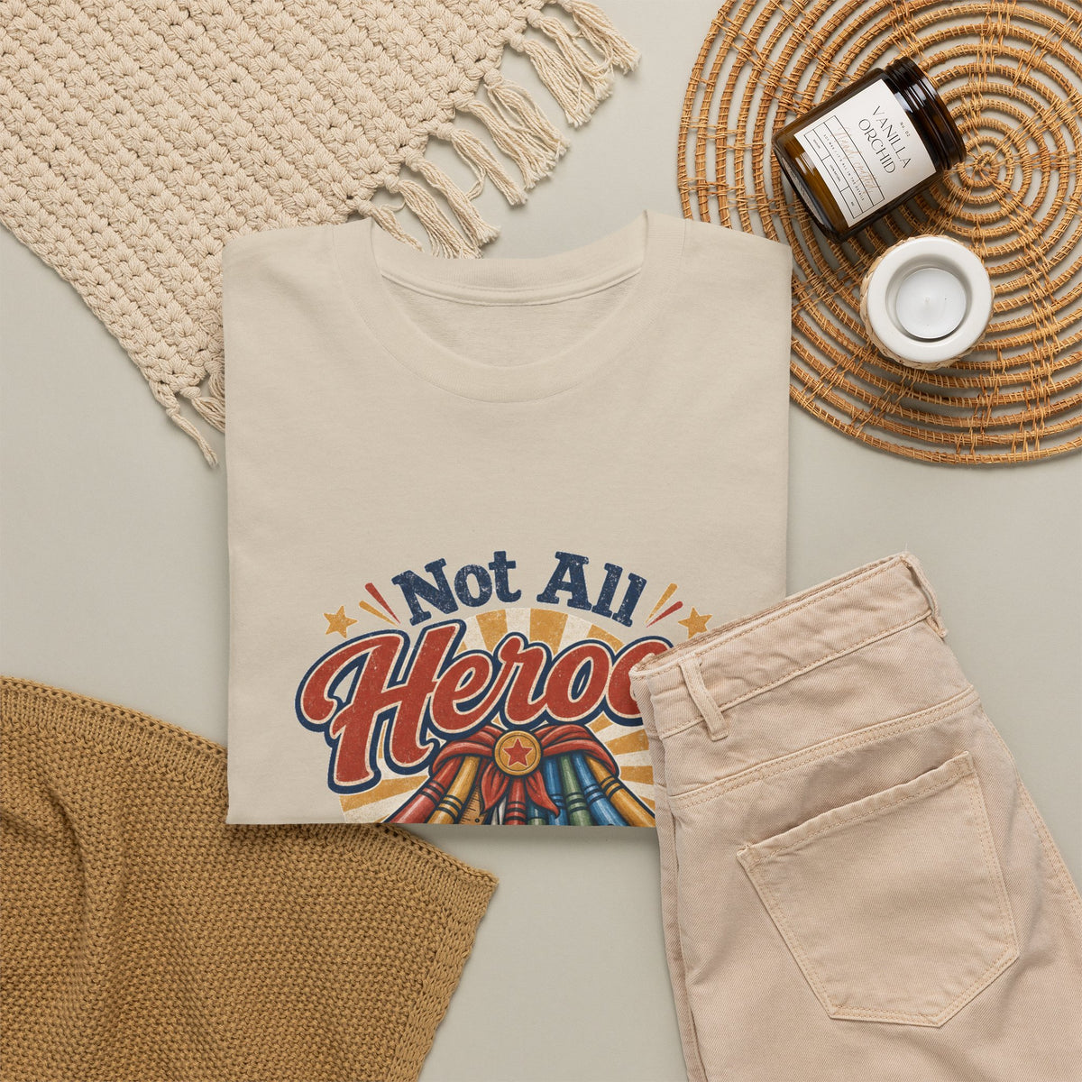 Not All Heroes Grade Papers T-Shirt – unisex t-shirt by PrintMyDream