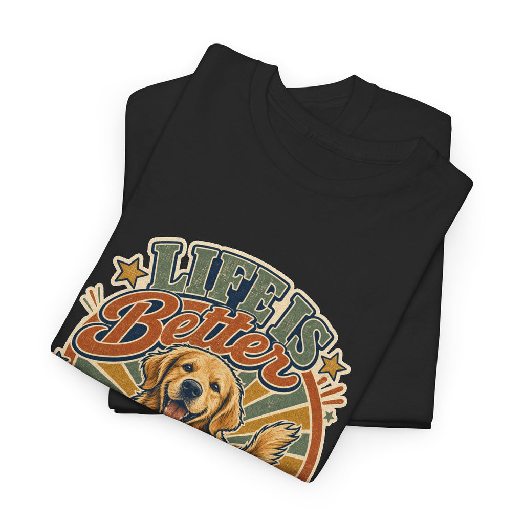Life Is Better Golden T-Shirt – unisex t-shirt by PrintMyDream