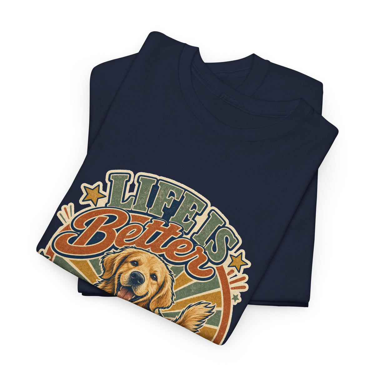 Life Is Better Golden T-Shirt – unisex t-shirt by PrintMyDream