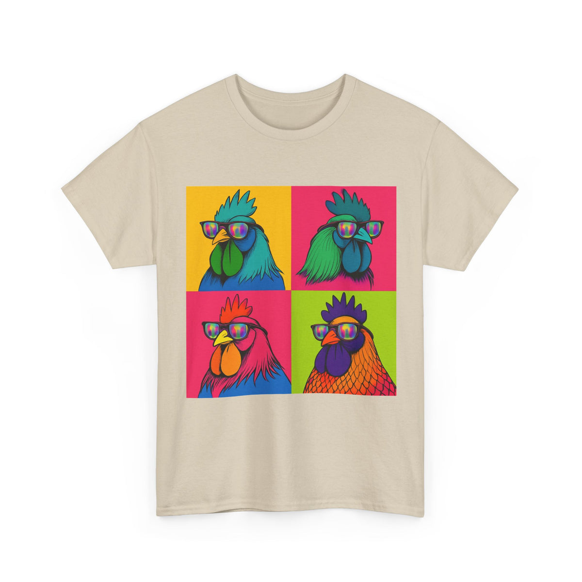 Cool Chicken Sunglasses T-Shirt, Funny Rooster Graphic Tee, Farm Humor Gift for Chicken Lovers