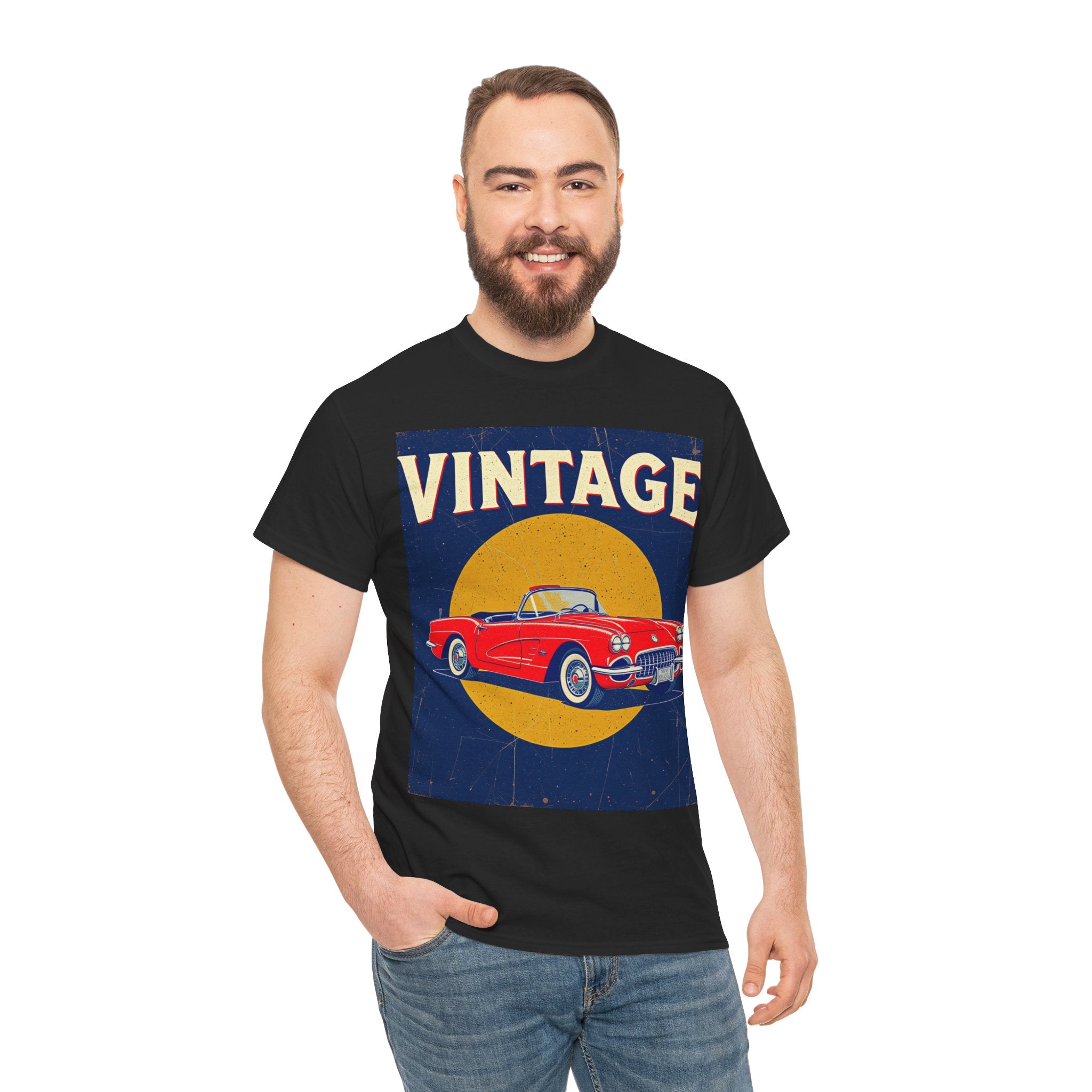 Vintage Car Graphic Tee, Retro Car Oldtimer Muscle Car Style