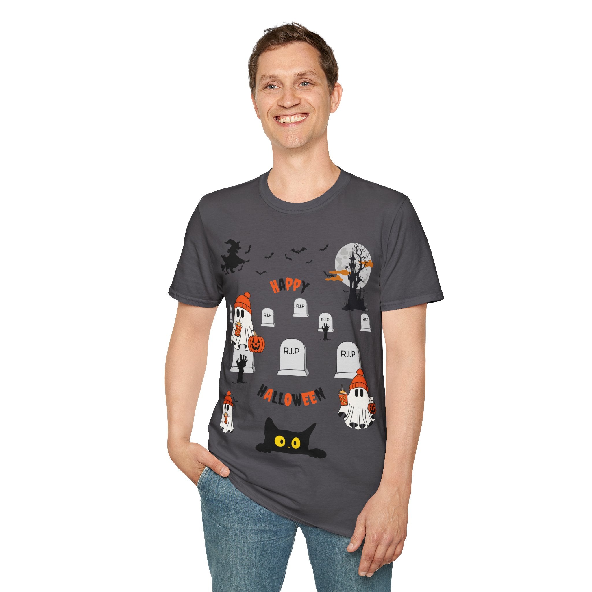 Halloween Witch Castle Cemetery Unisex T-Shirt