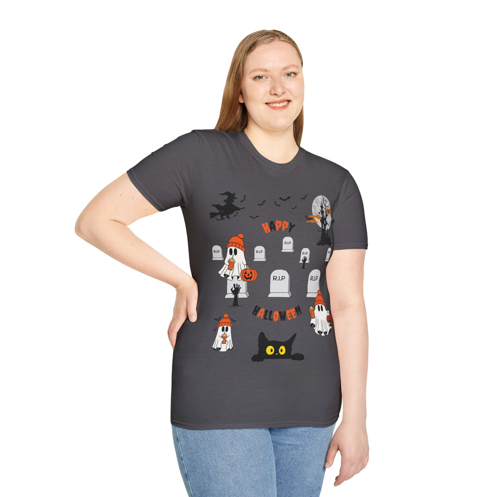 Halloween Witch Castle Cemetery Unisex T-Shirt