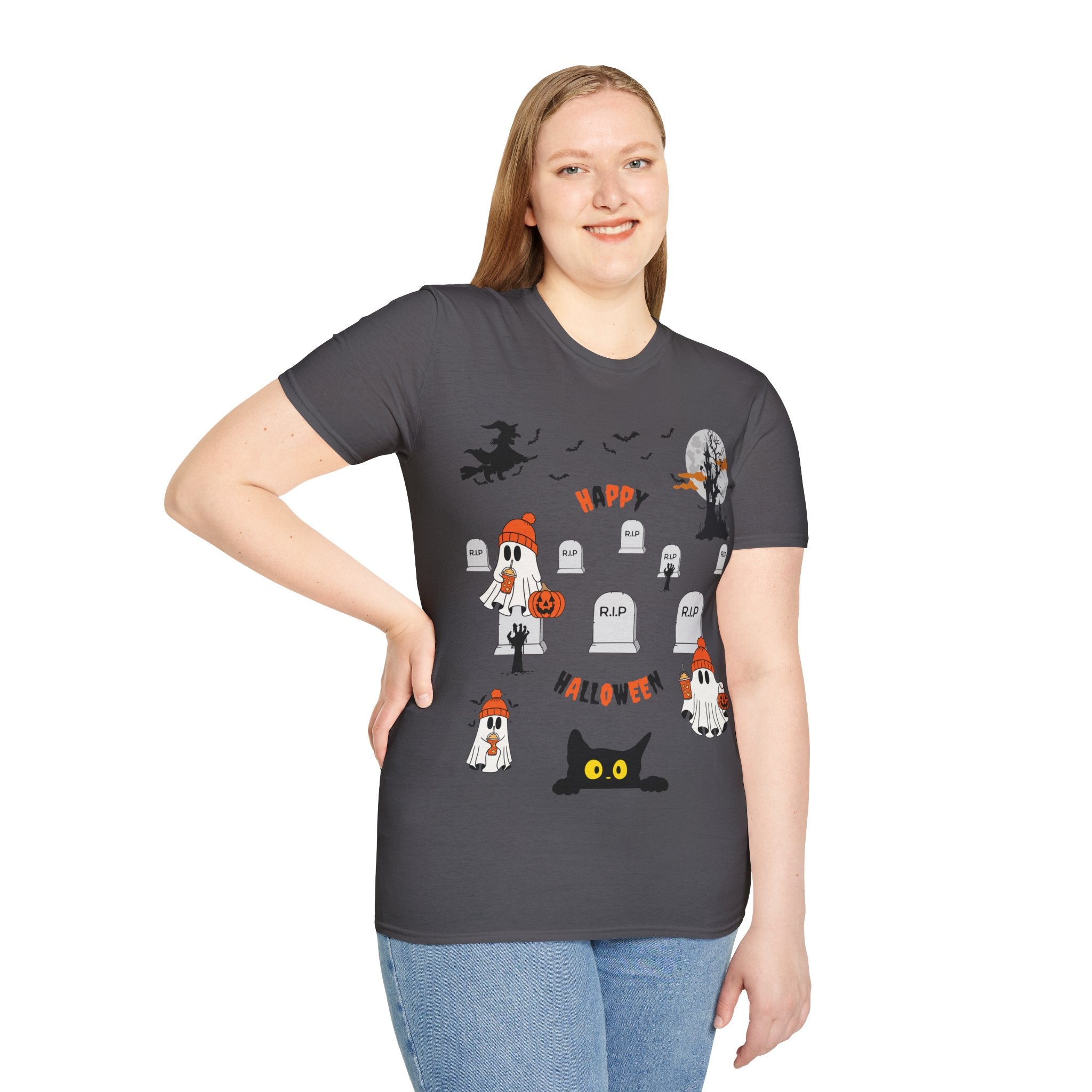 Halloween Witch Castle Cemetery Unisex T-Shirt