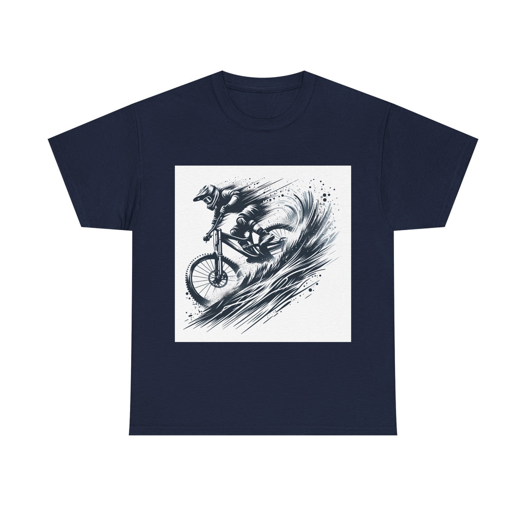 Mountain Bike Drop - Adrenaline-fueled downhill rider