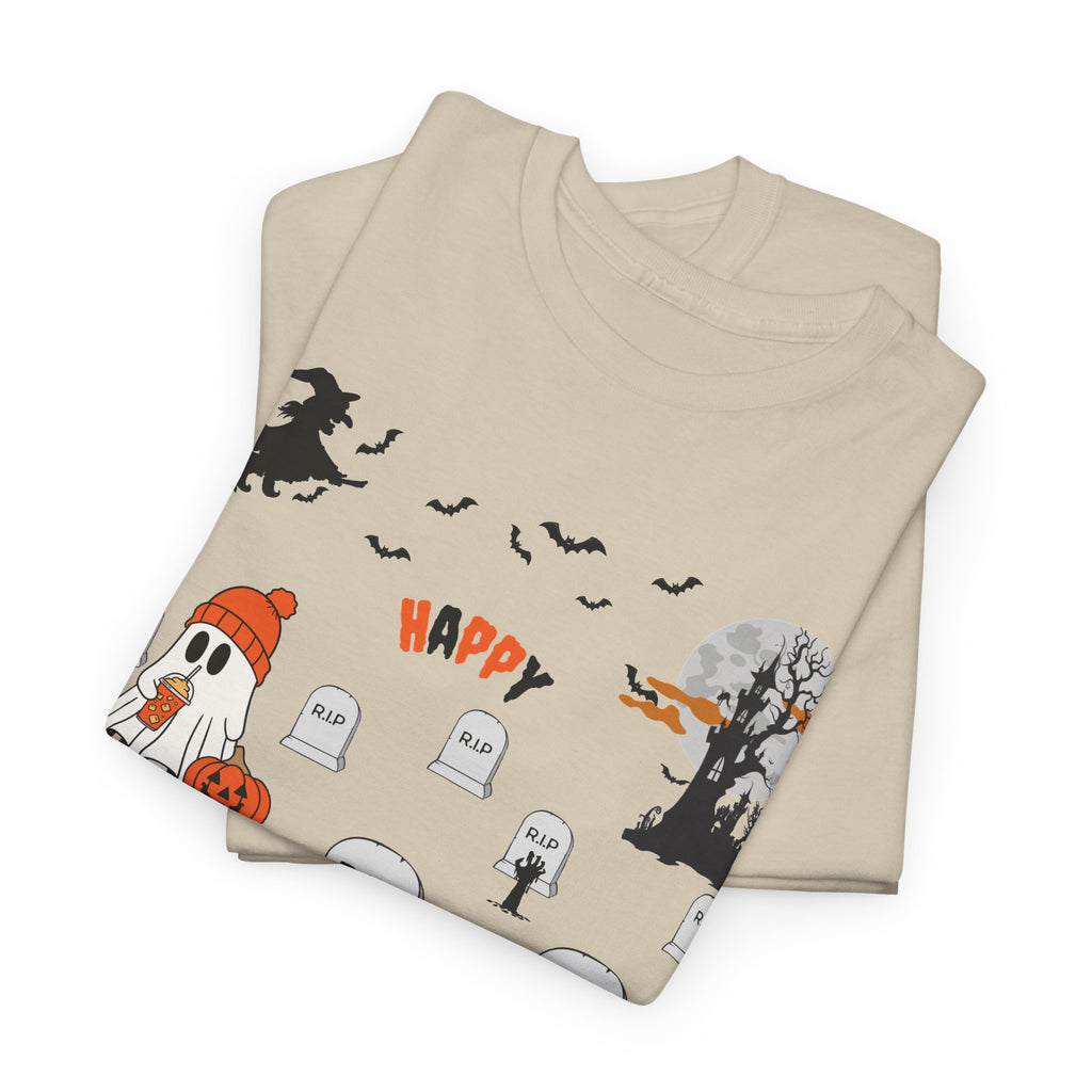 Halloween Witch Castle Cemetery Unisex T-Shirt – unisex t-shirt by PrintMyDream