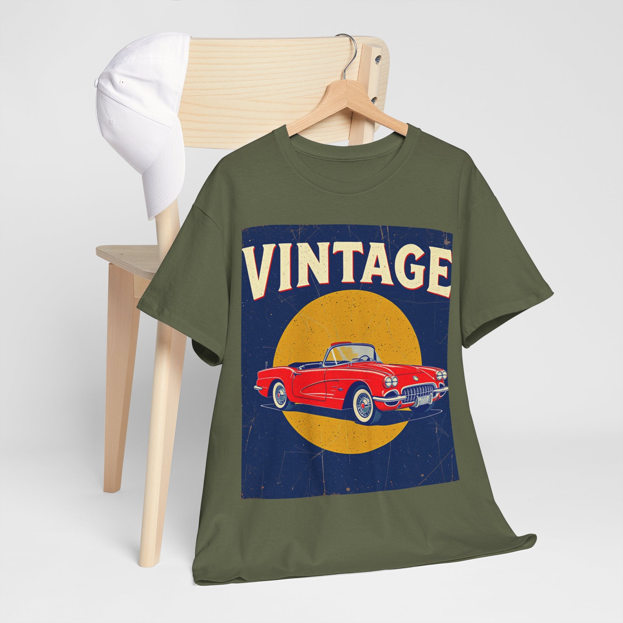 Vintage Car Graphic Tee, Retro Car Oldtimer Muscle Car Style