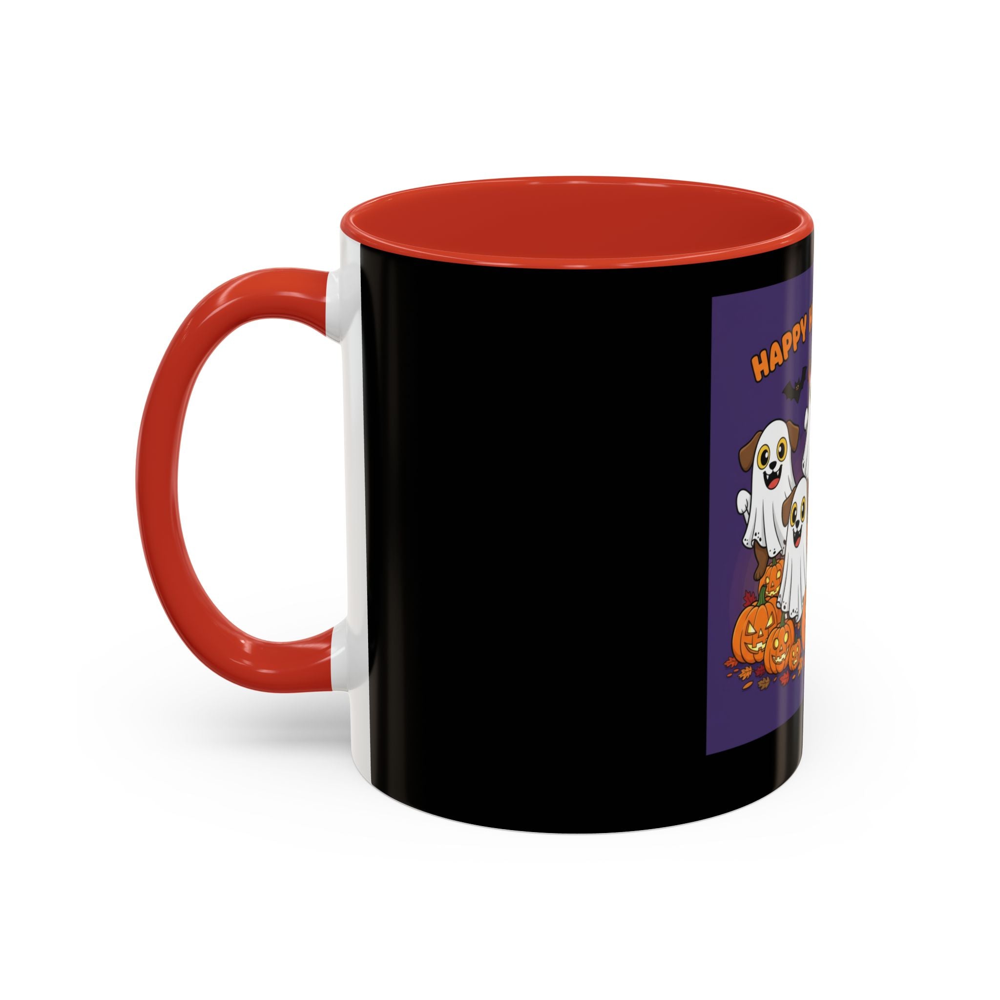 Halloween Coffee Mug with Cute Ghosts, Fun Mug for Halloween Decor, Gift for Dog Lovers, Spooky Season Essential, Pet-Themed Mug