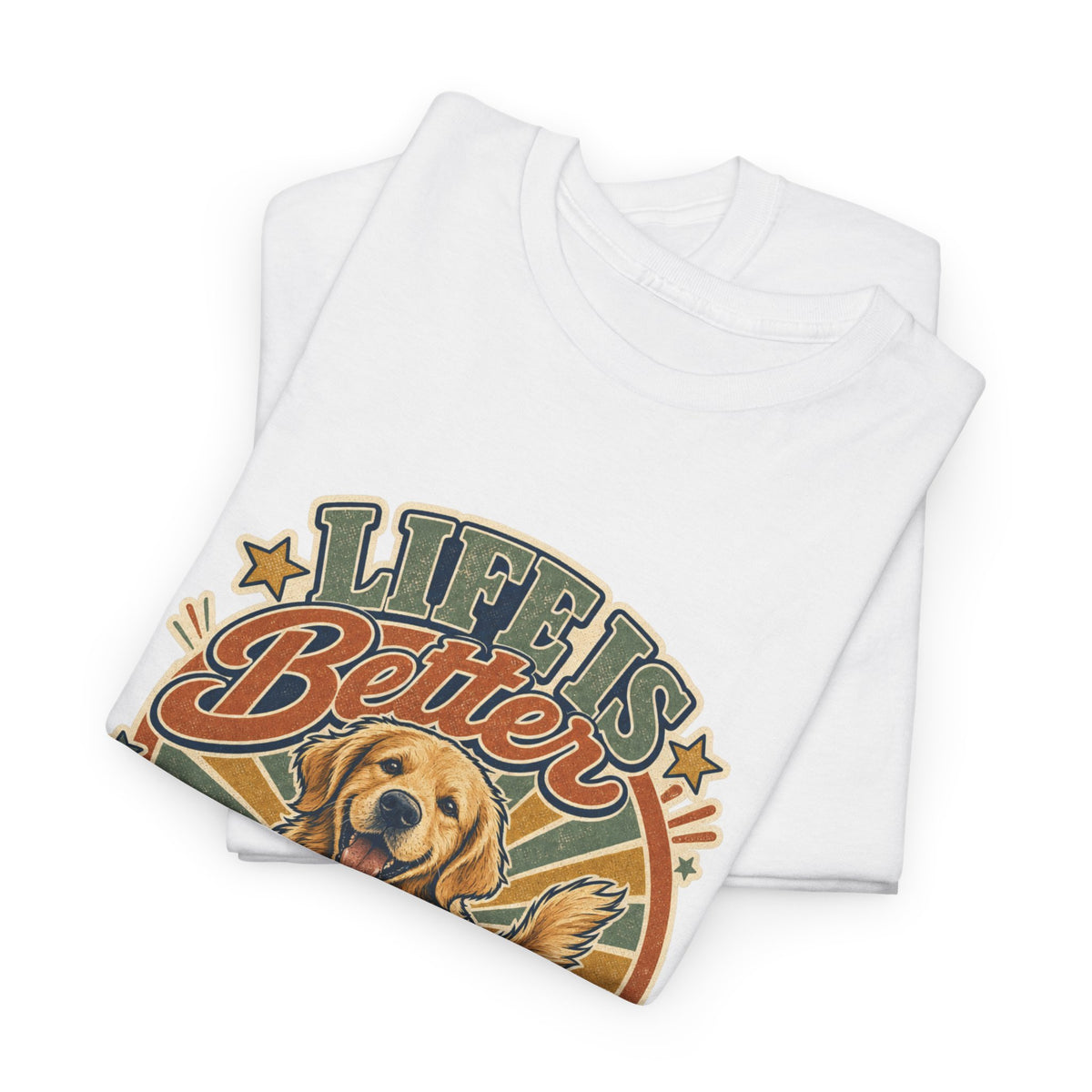 Life Is Better Golden T-Shirt – unisex t-shirt by PrintMyDream
