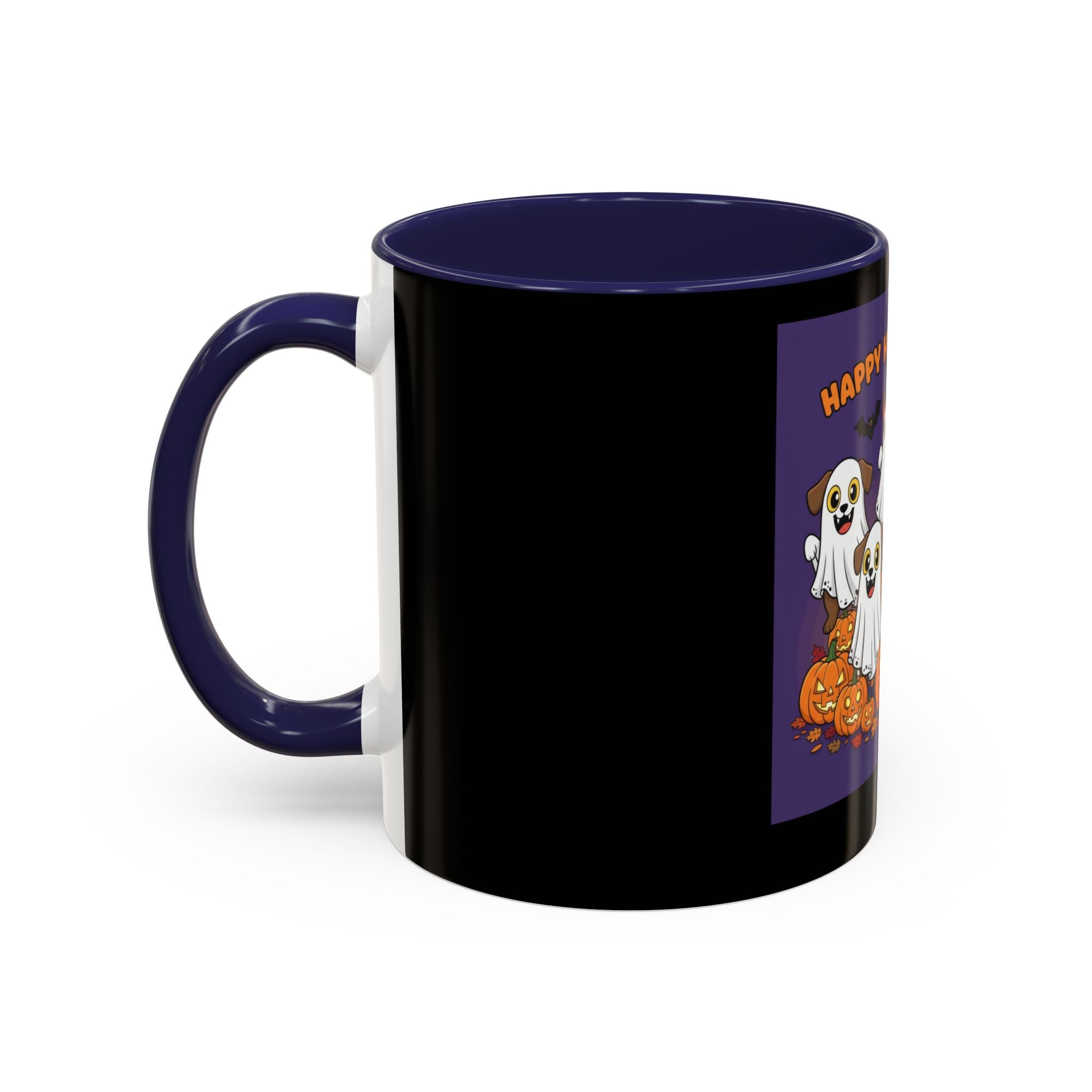 Halloween Coffee Mug with Cute Ghosts, Fun Mug for Halloween Decor, Gift for Dog Lovers, Spooky Season Essential, Pet-Themed Mug