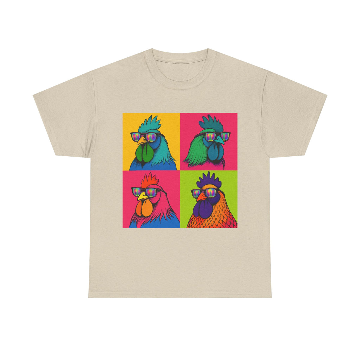 Cool Chicken Sunglasses T-Shirt, Funny Rooster Graphic Tee, Farm Humor Gift for Chicken Lovers