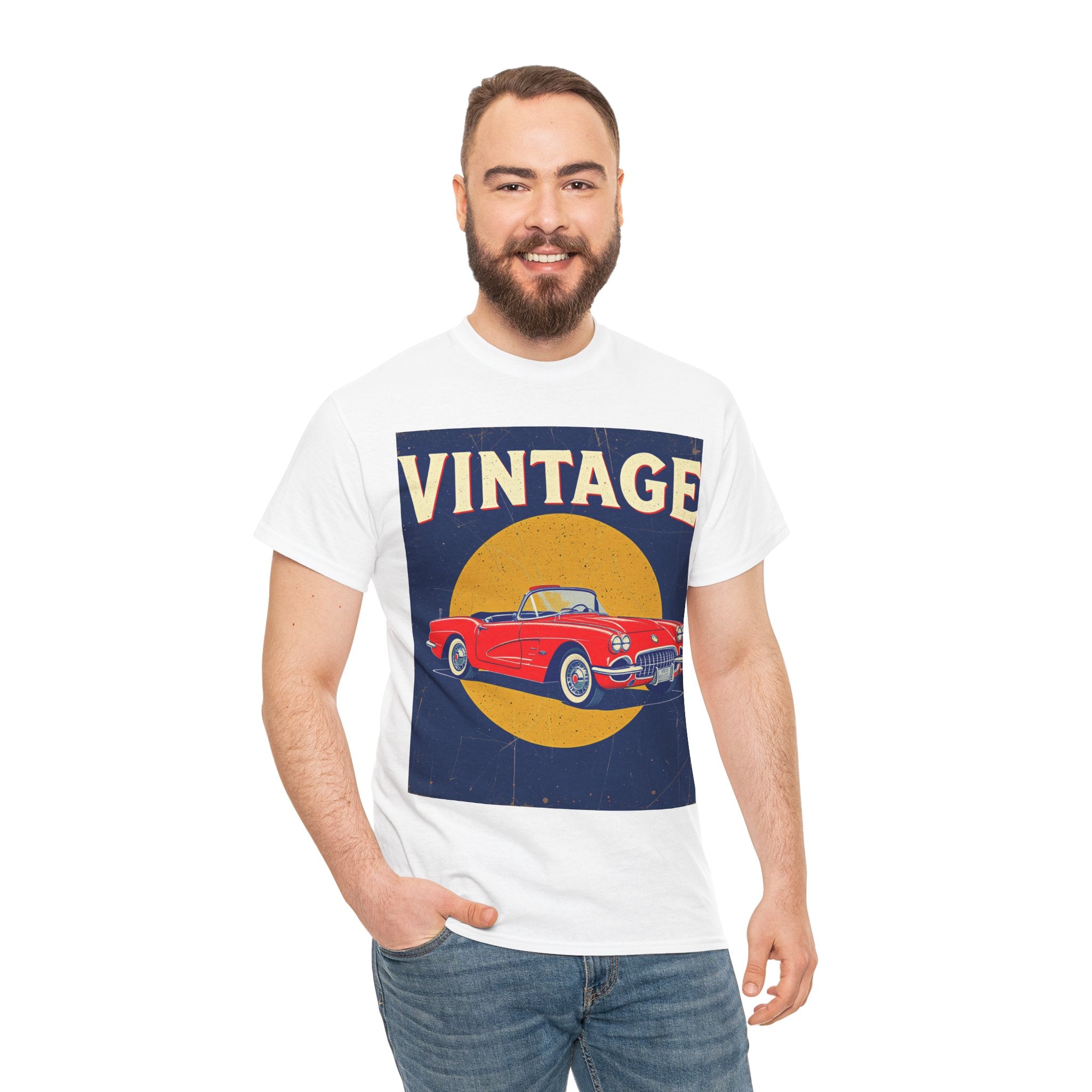 Vintage Car Graphic Tee, Retro Car Oldtimer Muscle Car Style