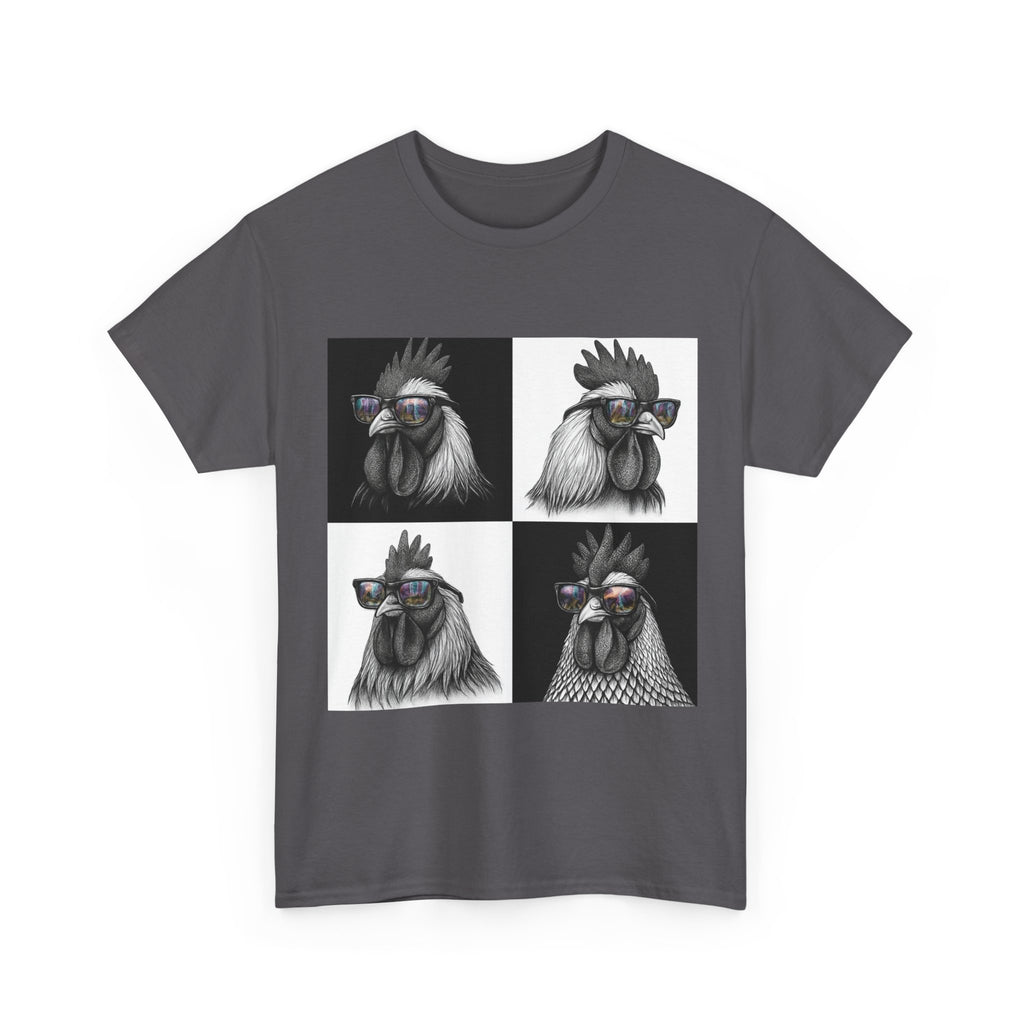 Hipster Chicken with Sunglasses, Funny Meme Art, Trendy Animal Tee, Perfect Gift for Pet Lovers, Unique Streetwear