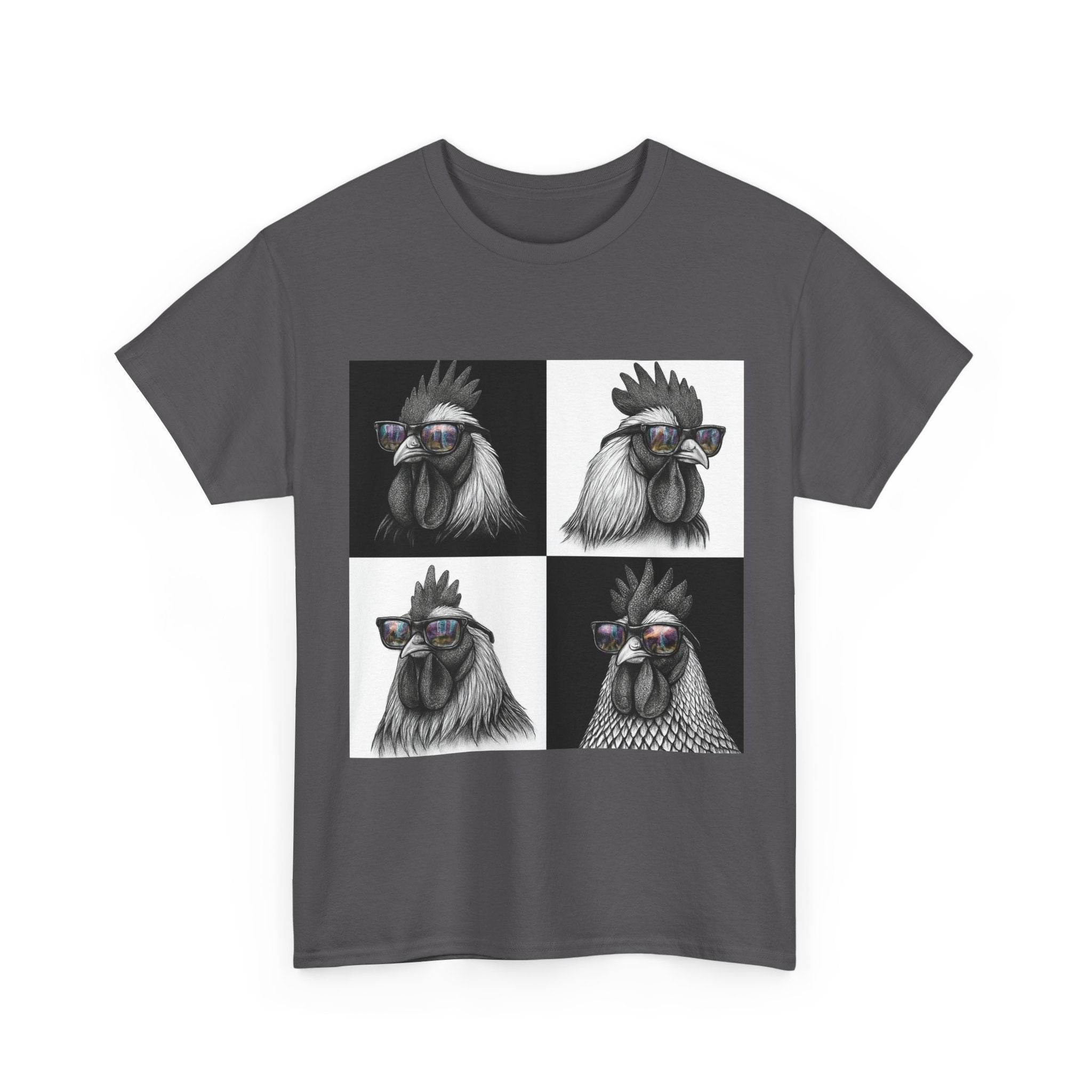 Hipster Chicken with Sunglasses, Funny Meme Art, Trendy Animal Tee, Perfect Gift for Pet Lovers, Unique Streetwear