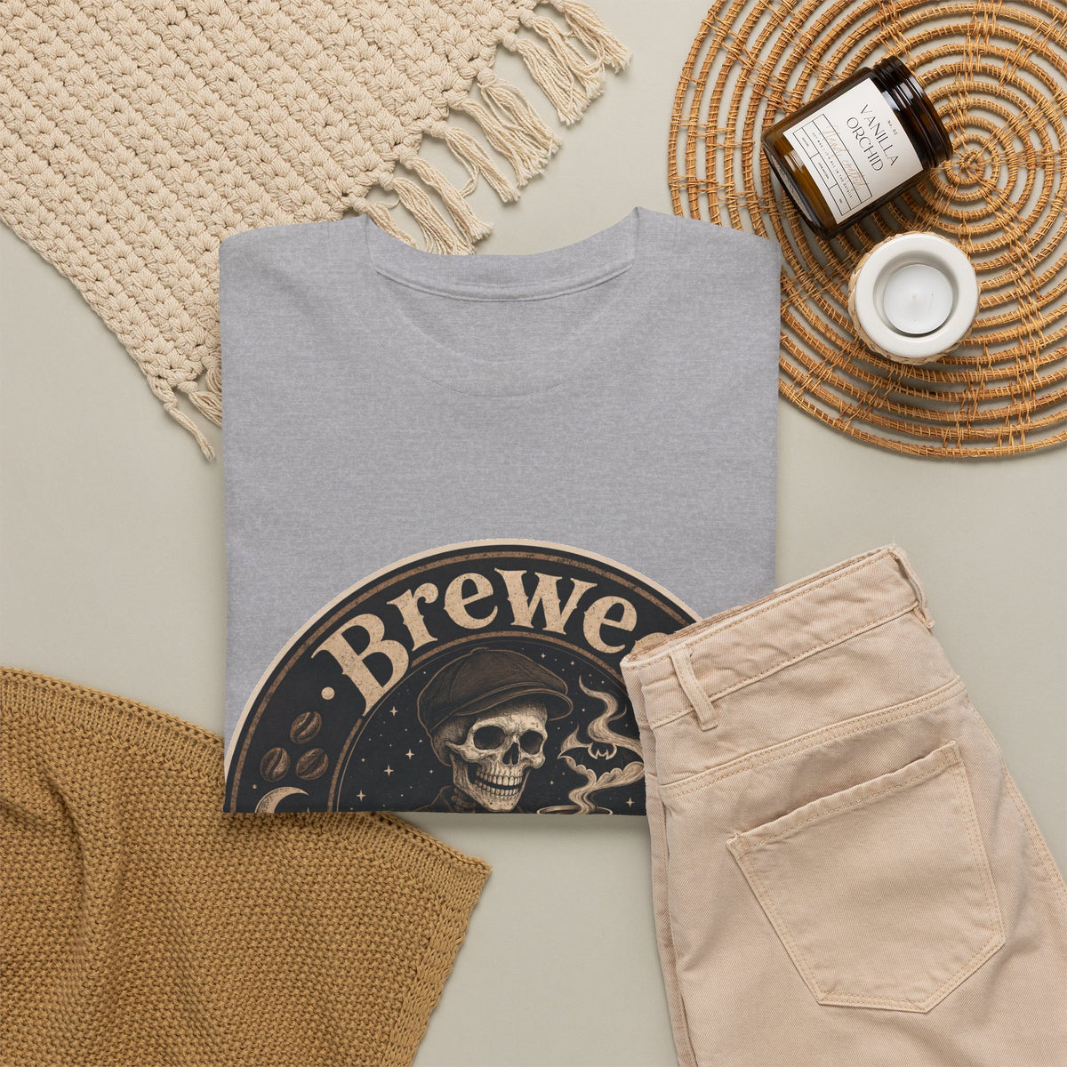 Grinning Skeleton Barista T-Shirt – unisex t-shirt by PrintMyDream
