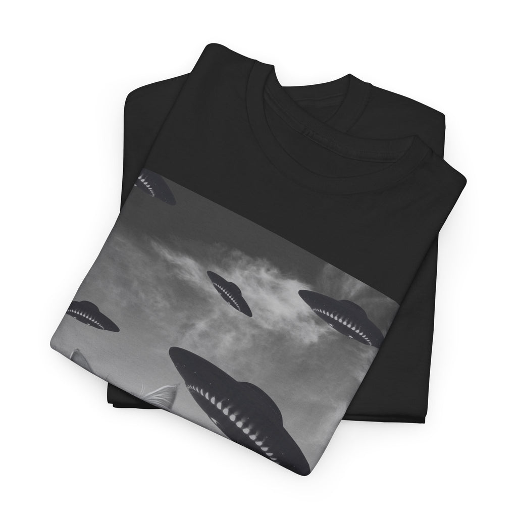 Selfie Cat Alien Invasion T-Shirt – unisex t-shirt by PrintMyDream