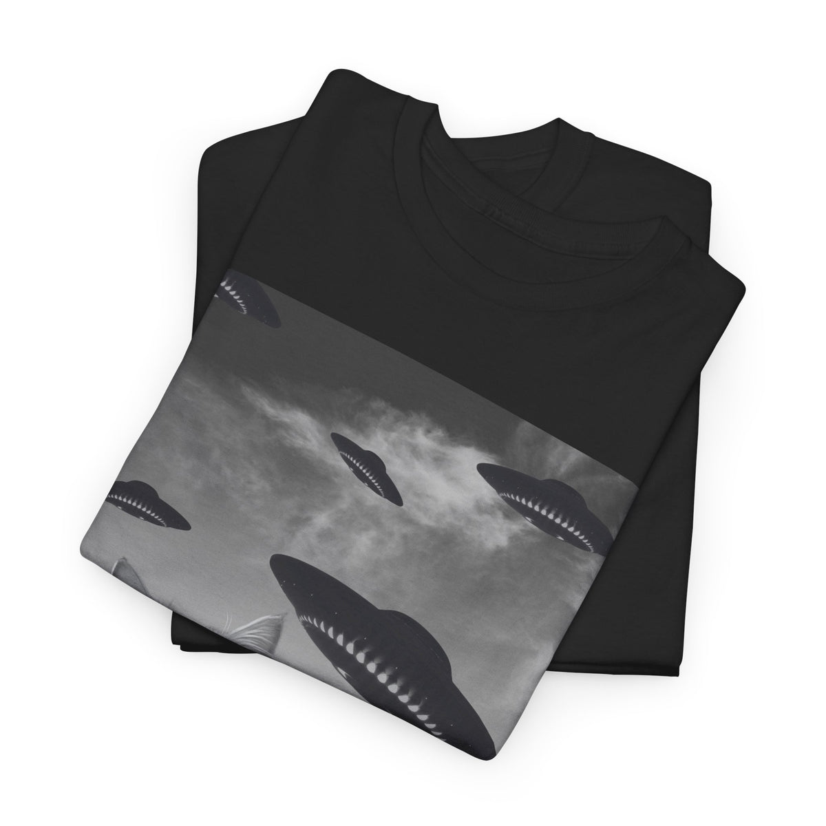 Selfie Cat Alien Invasion T-Shirt – unisex t-shirt by PrintMyDream