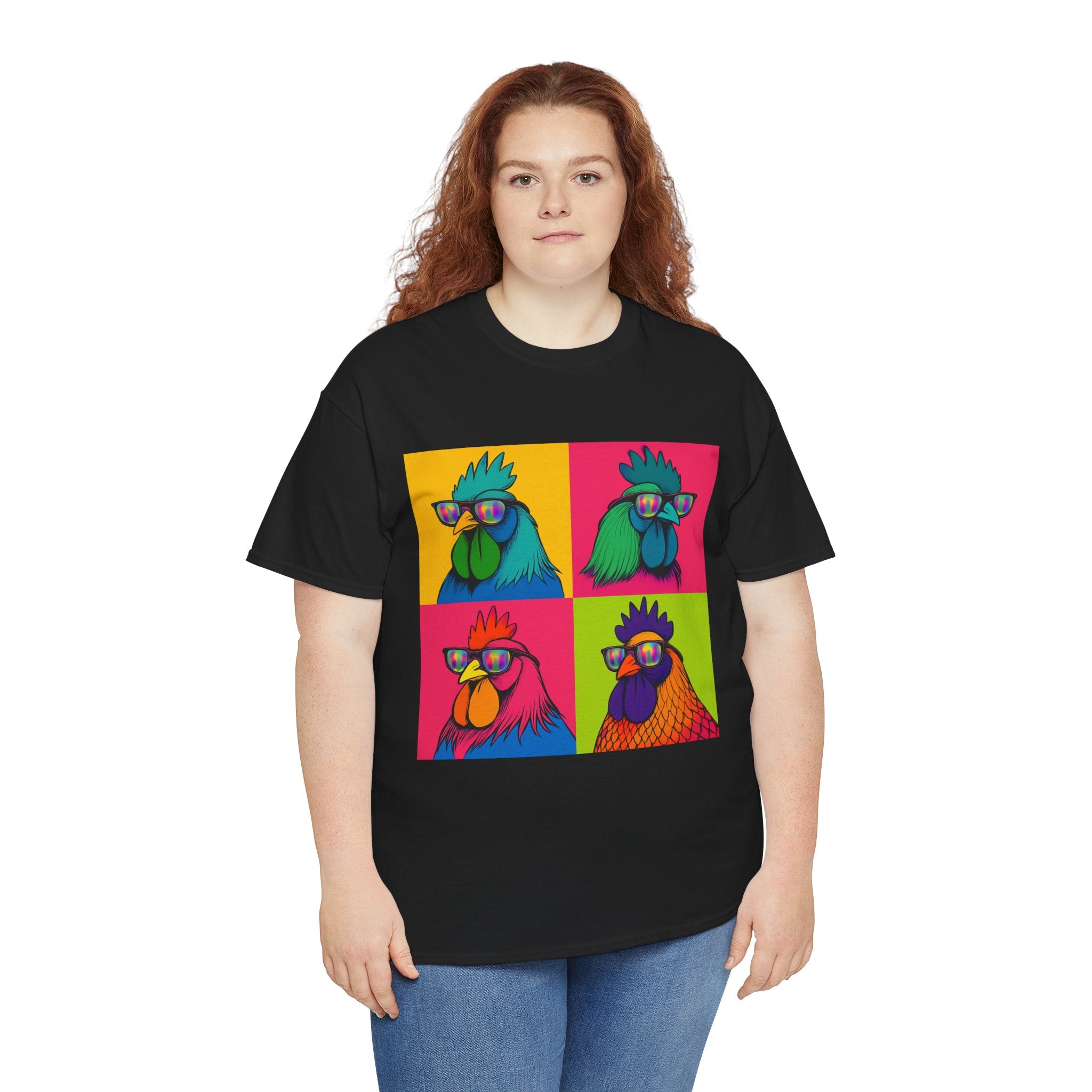Hipster Chicken with Sunglasses, Funny Meme Art, Trendy Animal Tee, Perfect Gift for Pet Lovers, Unique Streetwear
