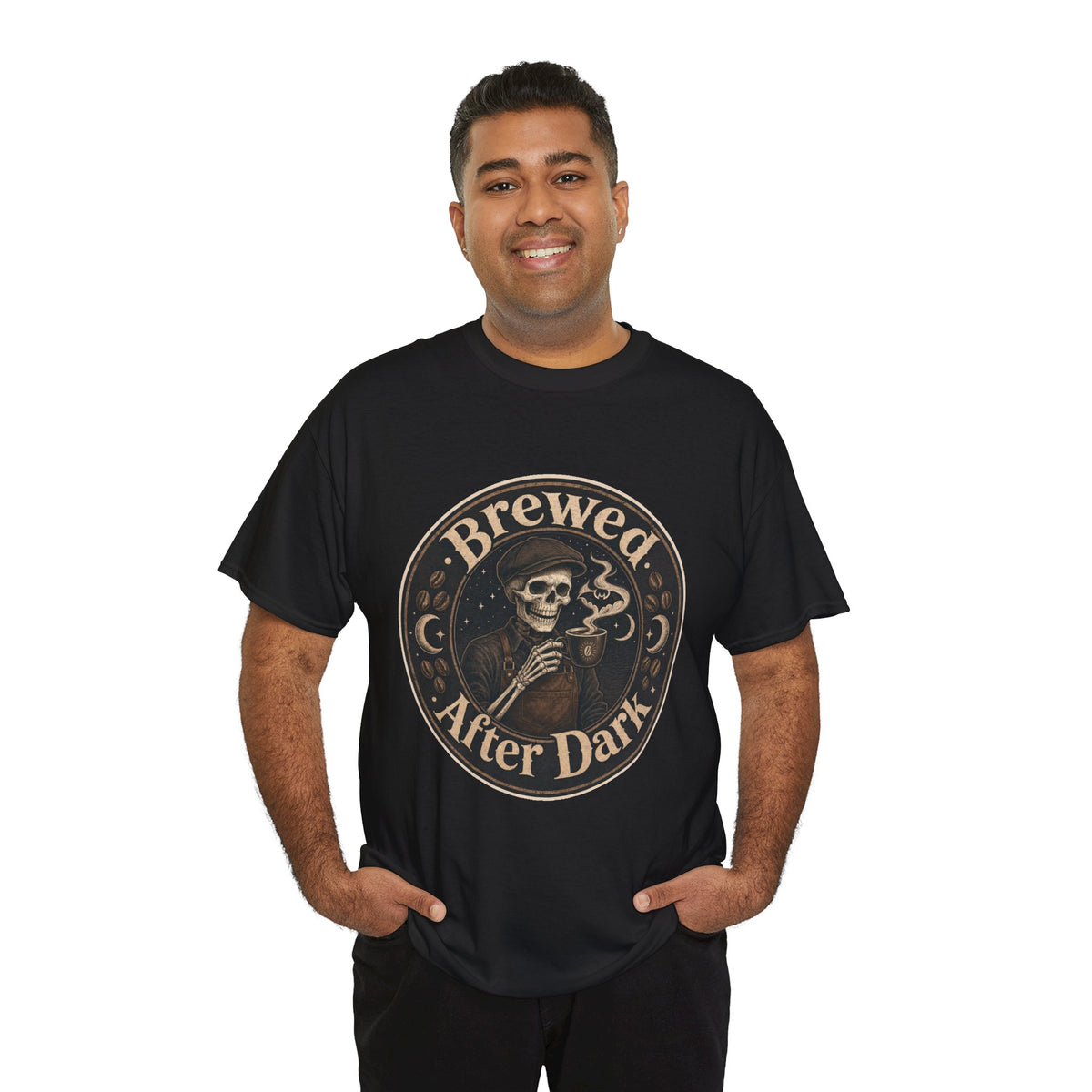Grinning Skeleton Barista T-Shirt – unisex t-shirt by PrintMyDream