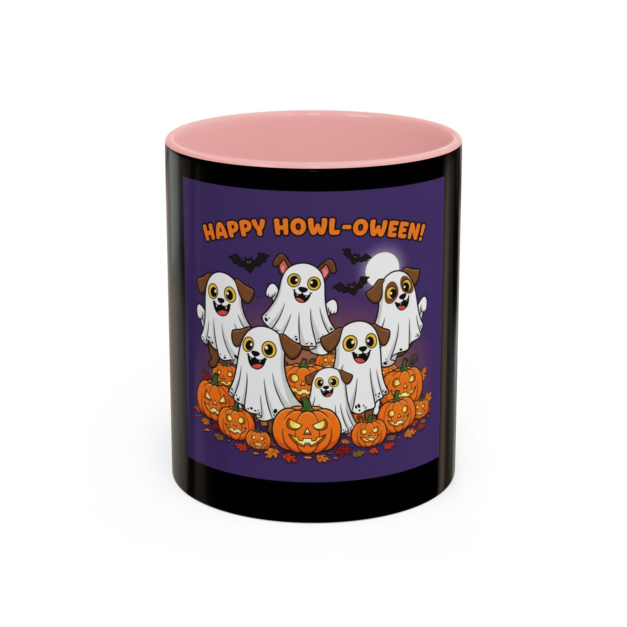Halloween Coffee Mug with Cute Ghosts, Fun Mug for Halloween Decor, Gift for Dog Lovers, Spooky Season Essential, Pet-Themed Mug