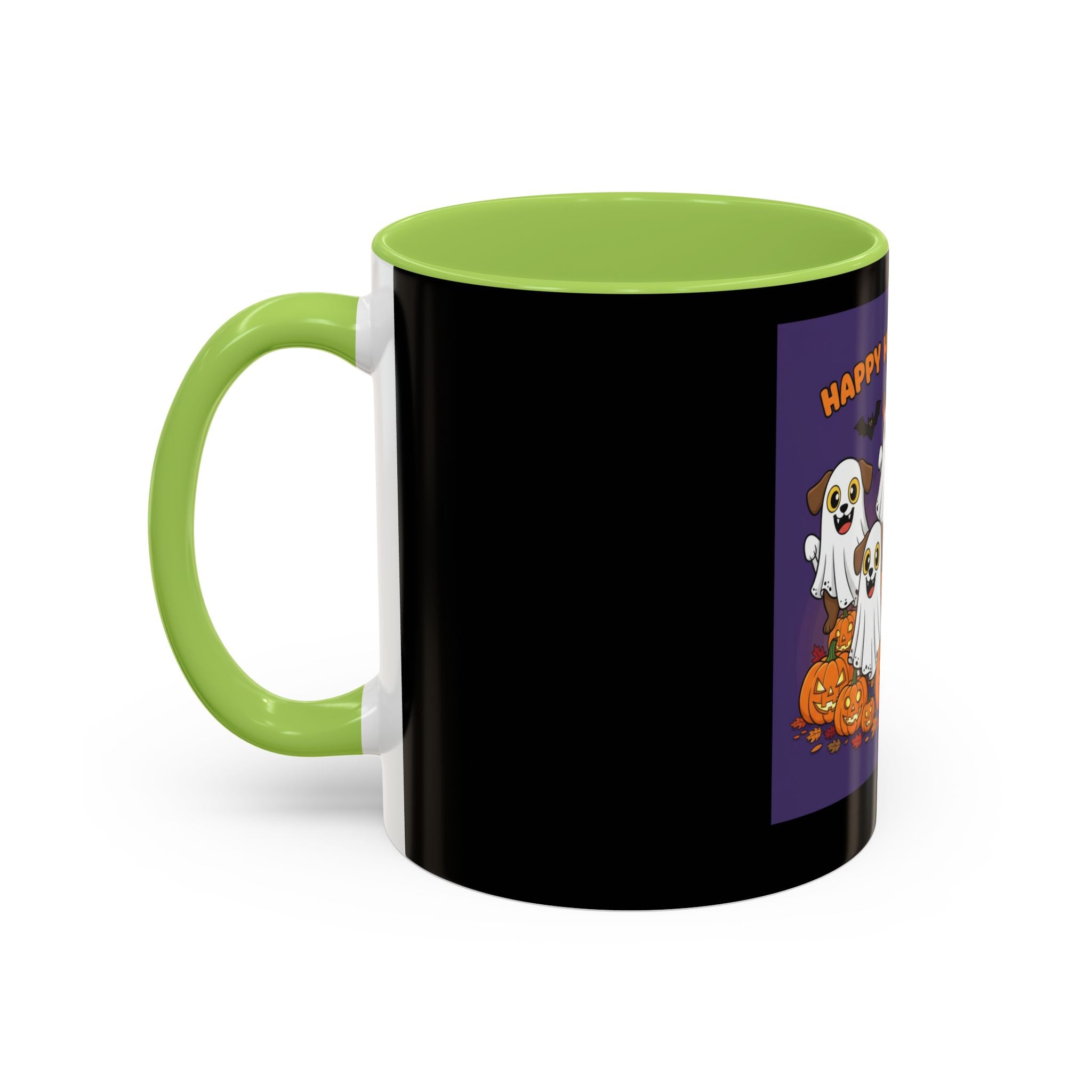 Halloween Coffee Mug with Cute Ghosts, Fun Mug for Halloween Decor, Gift for Dog Lovers, Spooky Season Essential, Pet-Themed Mug