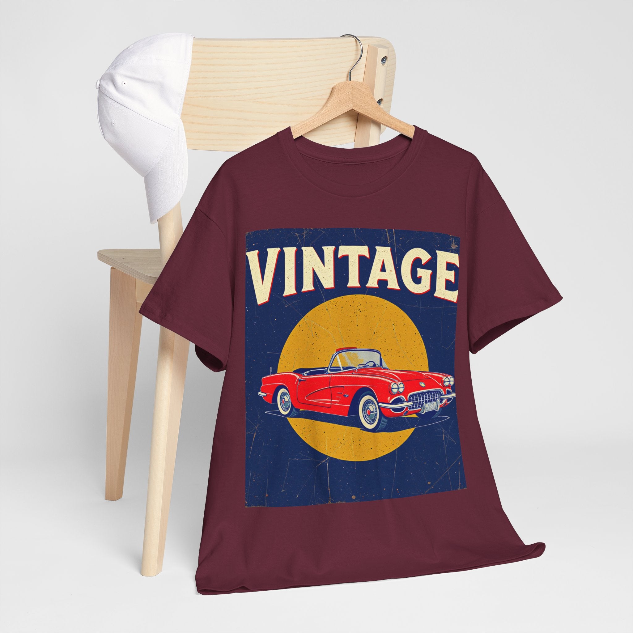 Vintage Car Graphic Tee, Retro Car Oldtimer Muscle Car Style