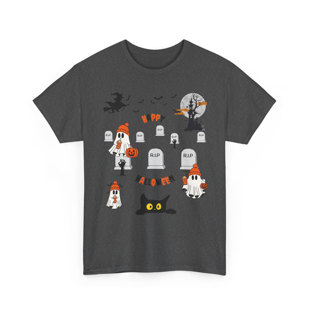 Halloween Witch Castle Cemetery Unisex T-Shirt – unisex t-shirt by PrintMyDream