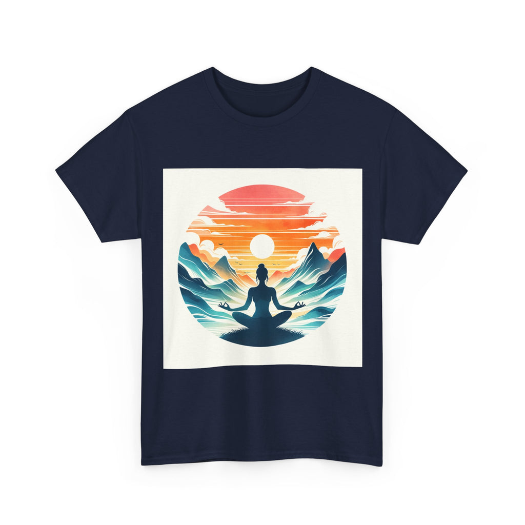 Meditation Mountain Tee — Sunset Yoga Silhouette T-Shirt