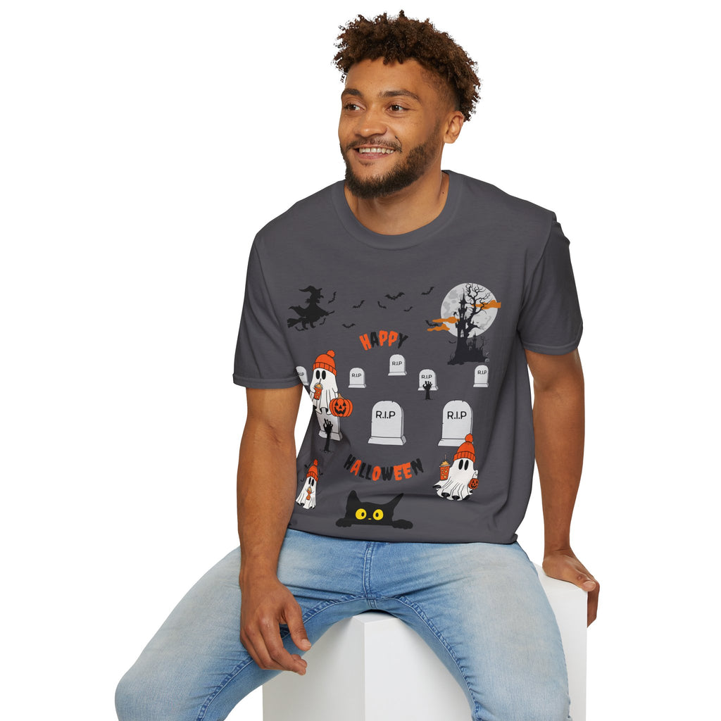 Halloween Witch Castle Cemetery Unisex T-Shirt